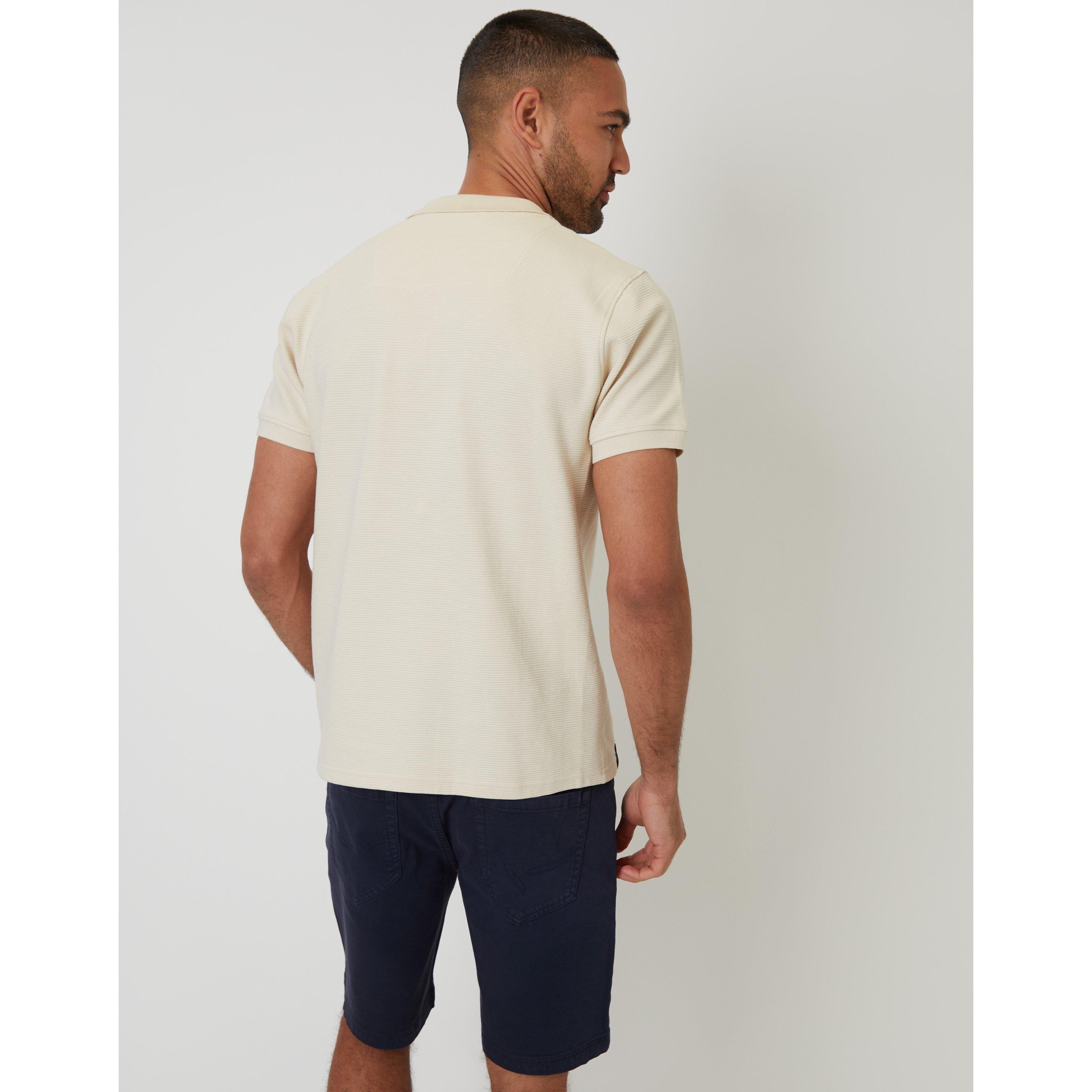  Oatmilk - Threadbare - Men's Caswell Short-Sleeve Polo Shirt - 3