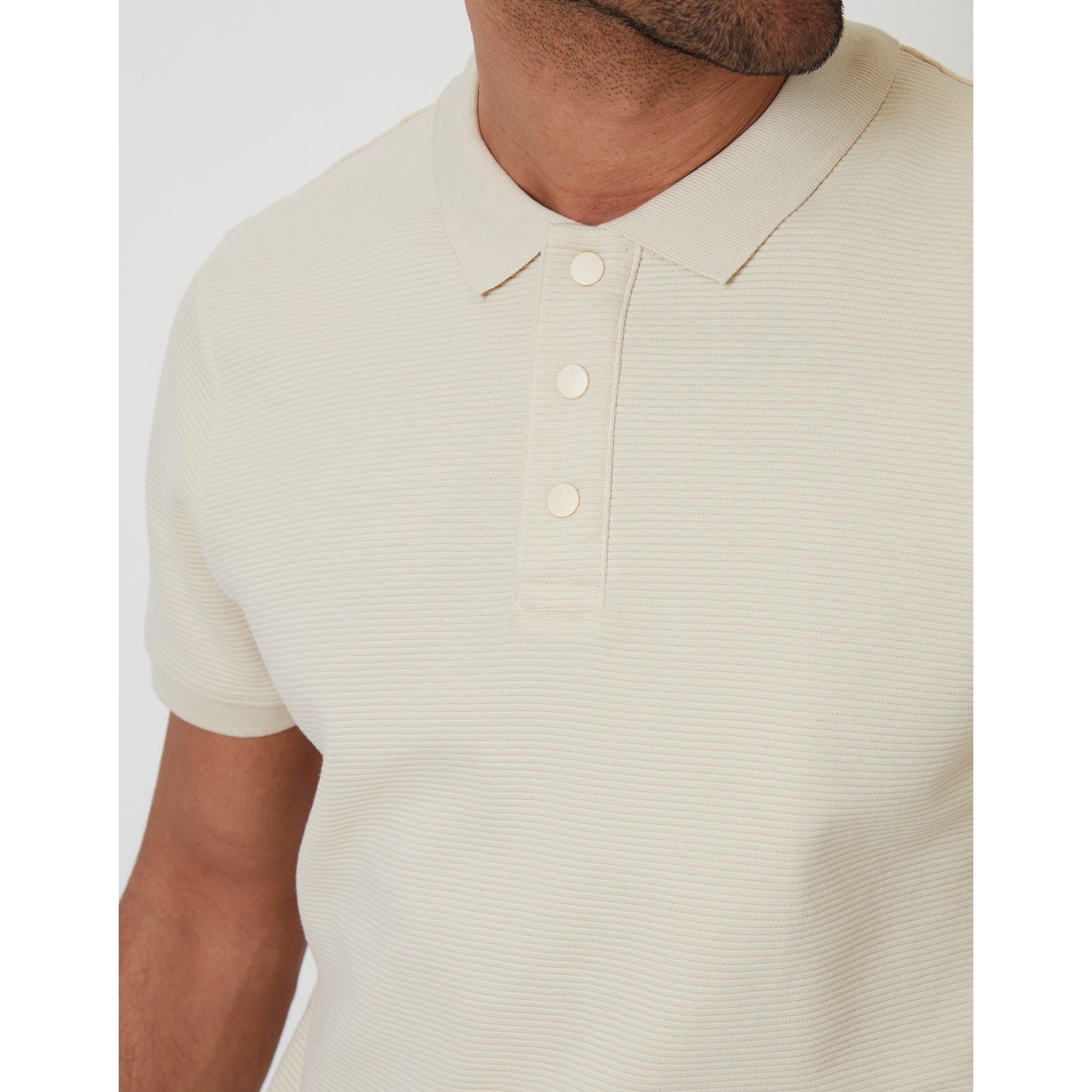  Oatmilk - Threadbare - Men's Caswell Short-Sleeve Polo Shirt - 4