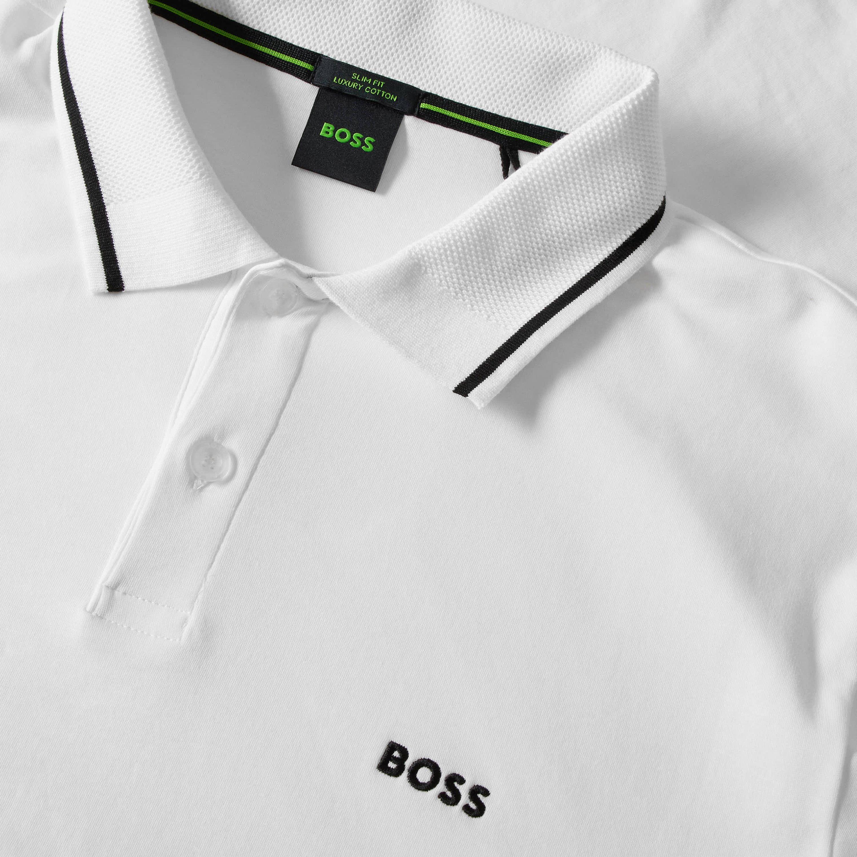 White - Boss - Men's Join Paddy Short-Sleeve Cotton Slim-Fit Polo Shirt - 3