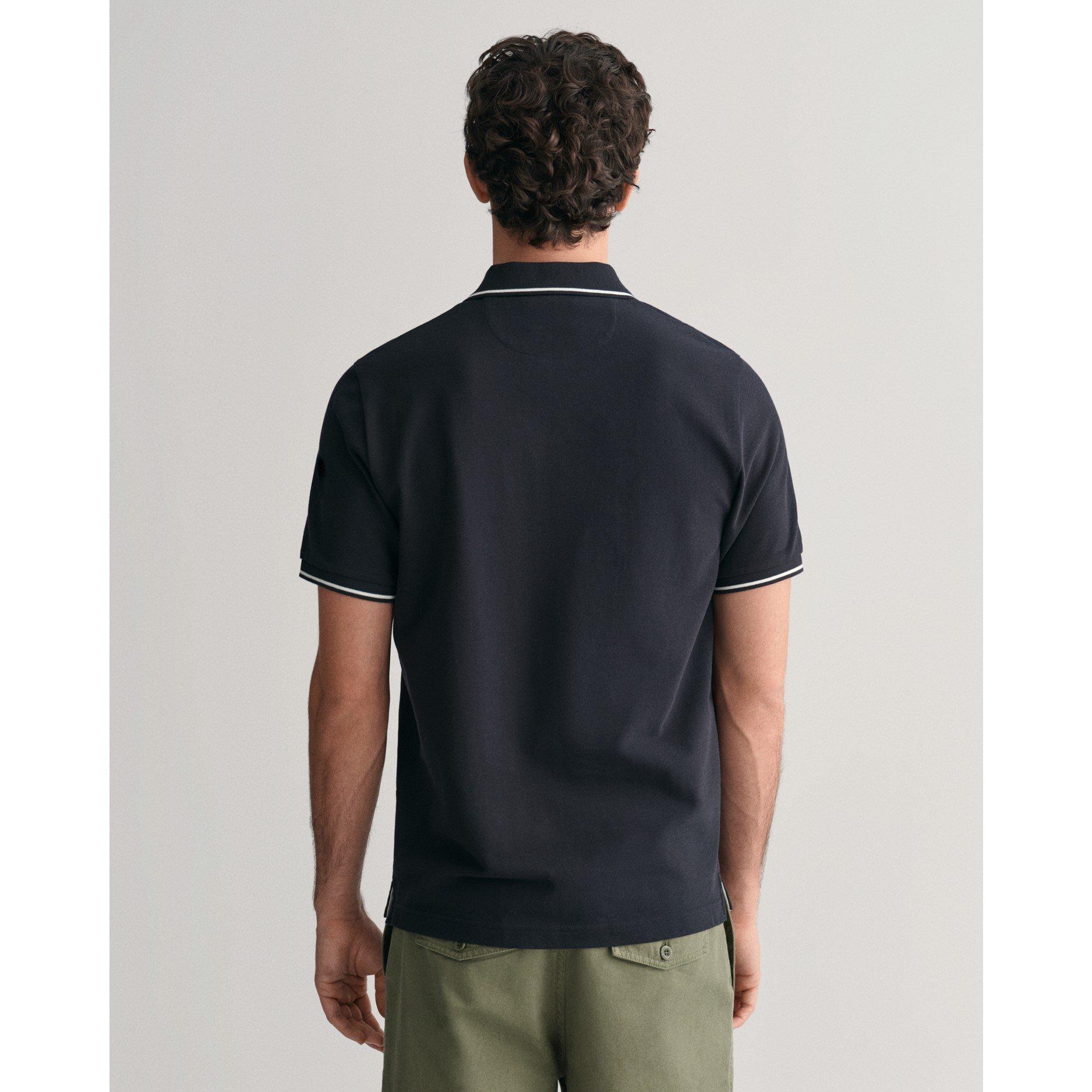 Black 005 - Gant - Tipped Pique Polo Shirt - 2