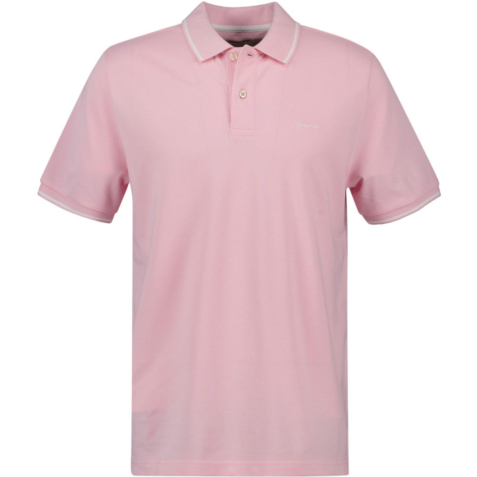 Gant Tipped Pique Polo Shirt - California Pink - XL
