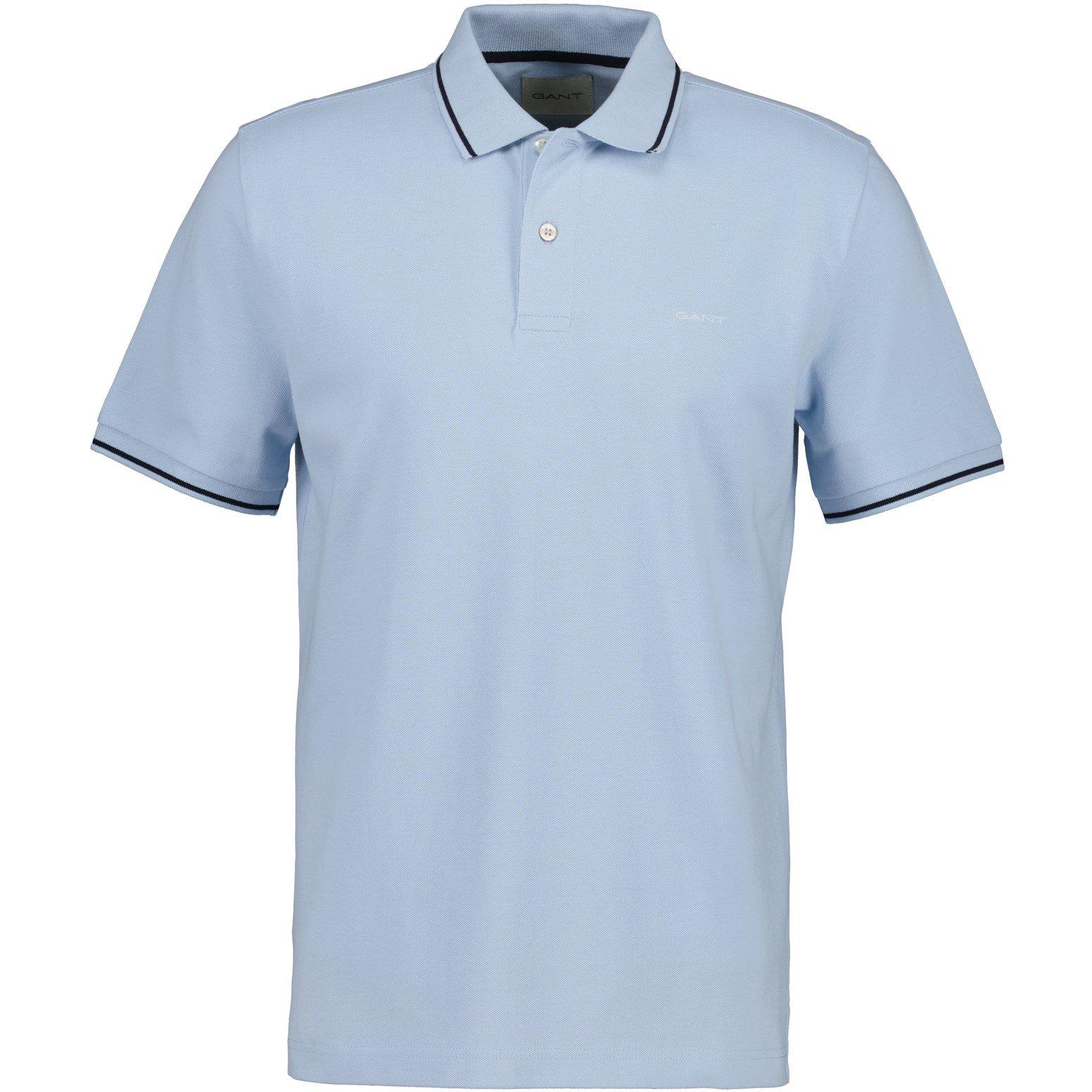 Gant Men's Tipped Pique Polo Shirt - Fresh Blue 457 - S