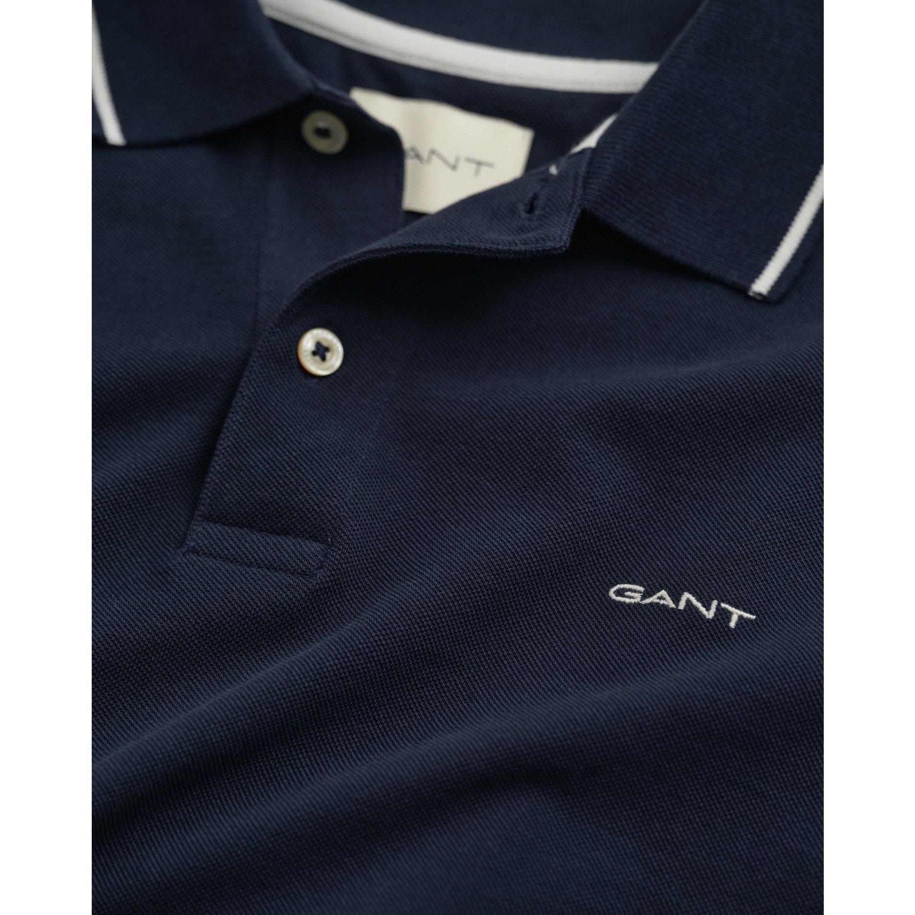 Evenng Blue 433 - Gant - Tipped Pique Polo Shirt - 5