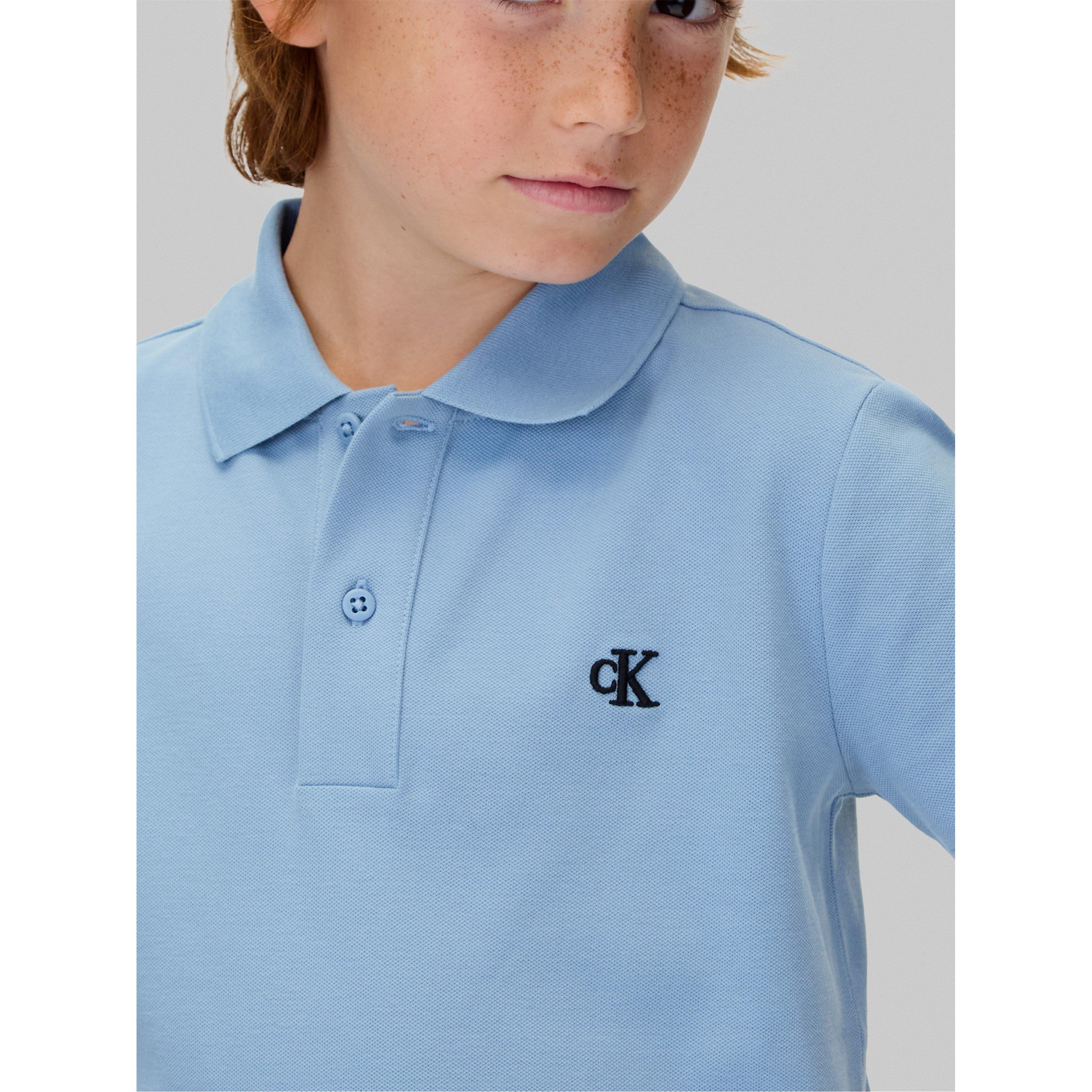 Faded Denim CFF - Calvin Klein Jeans - Kids' CKJ Essential Short-Sleeve Polo Shirt - 5