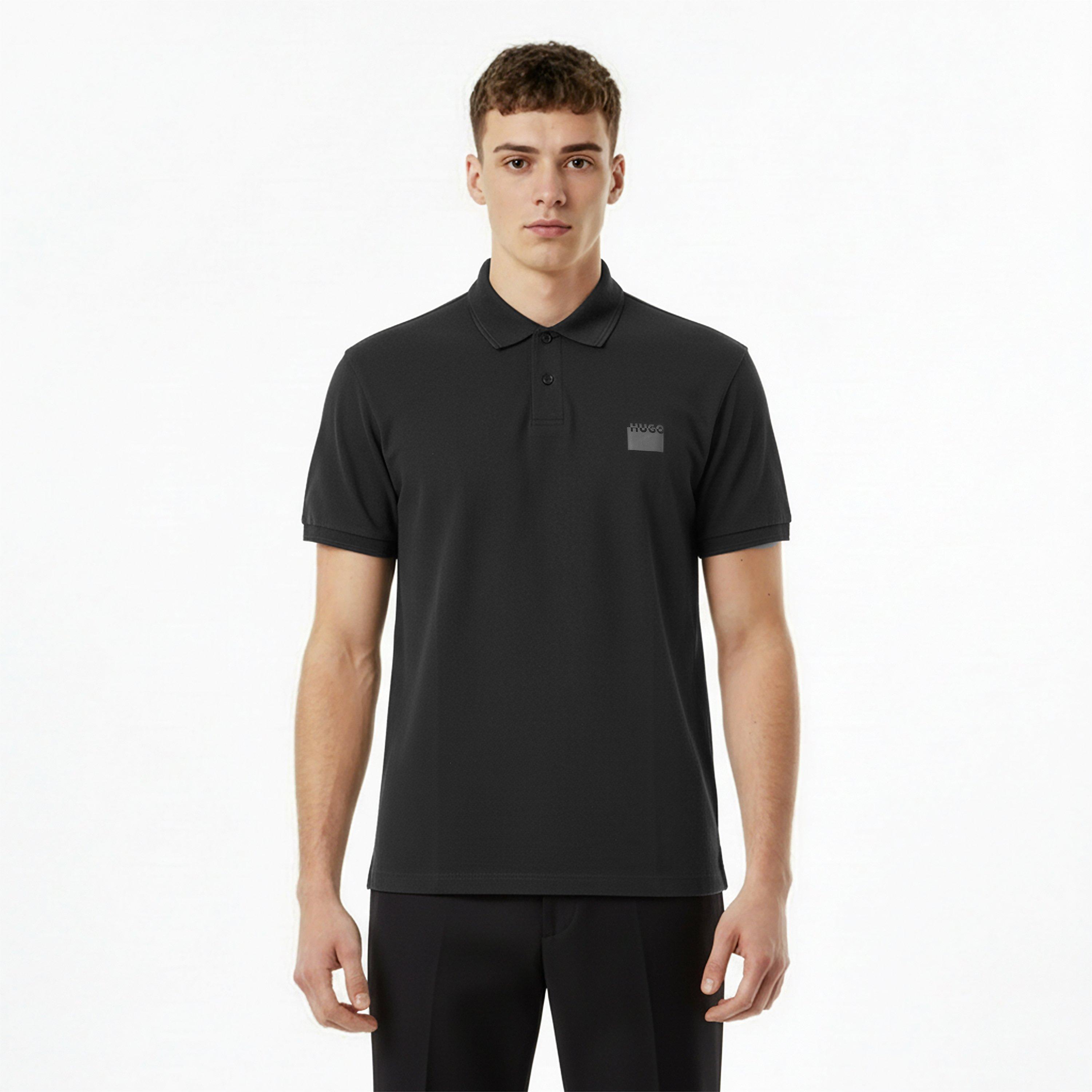Black - Hugo - Men's Delastolo Red Cotton Short Sleeve Polo Shirt - 3