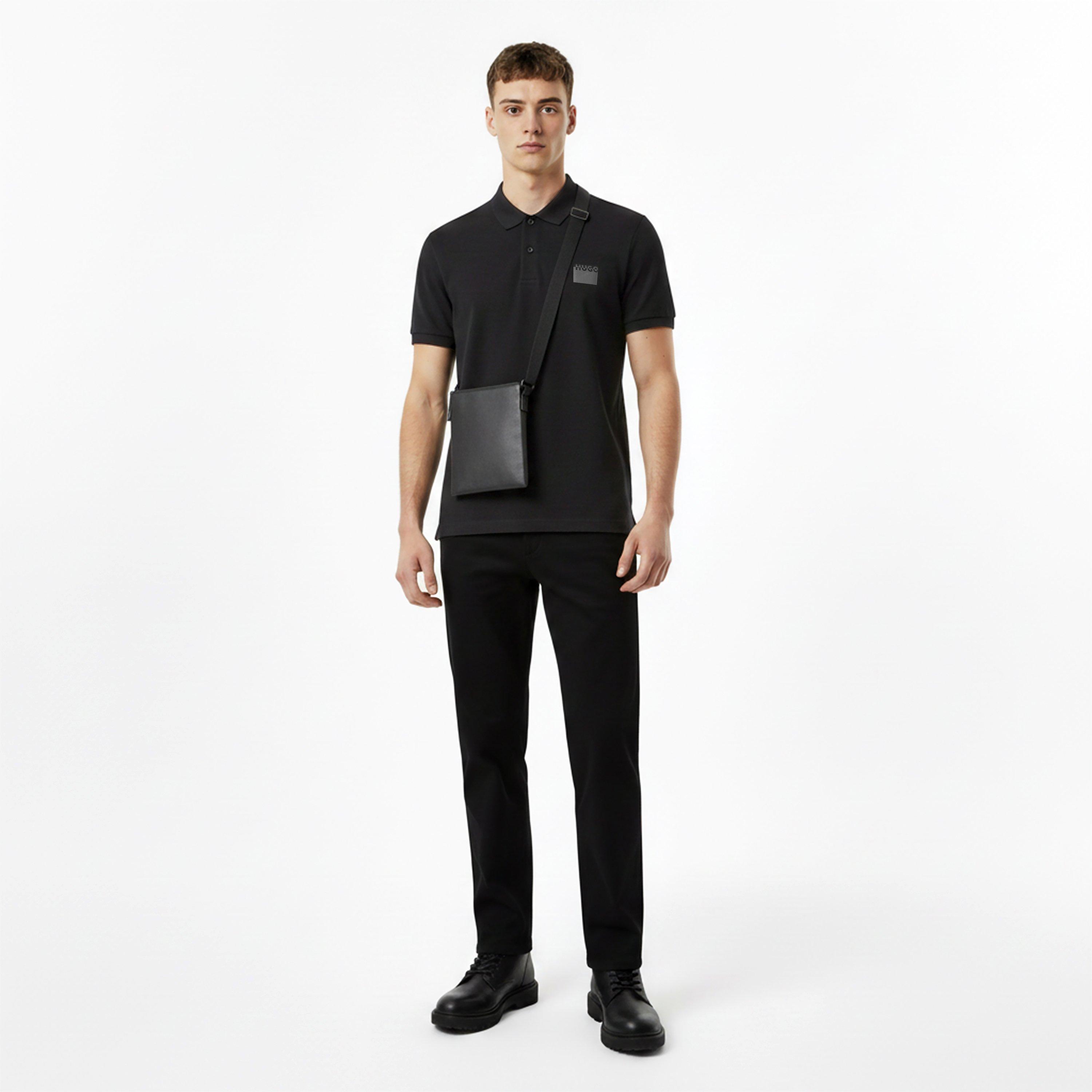 Black - Hugo - Men's Delastolo Red Cotton Short Sleeve Polo Shirt - 5