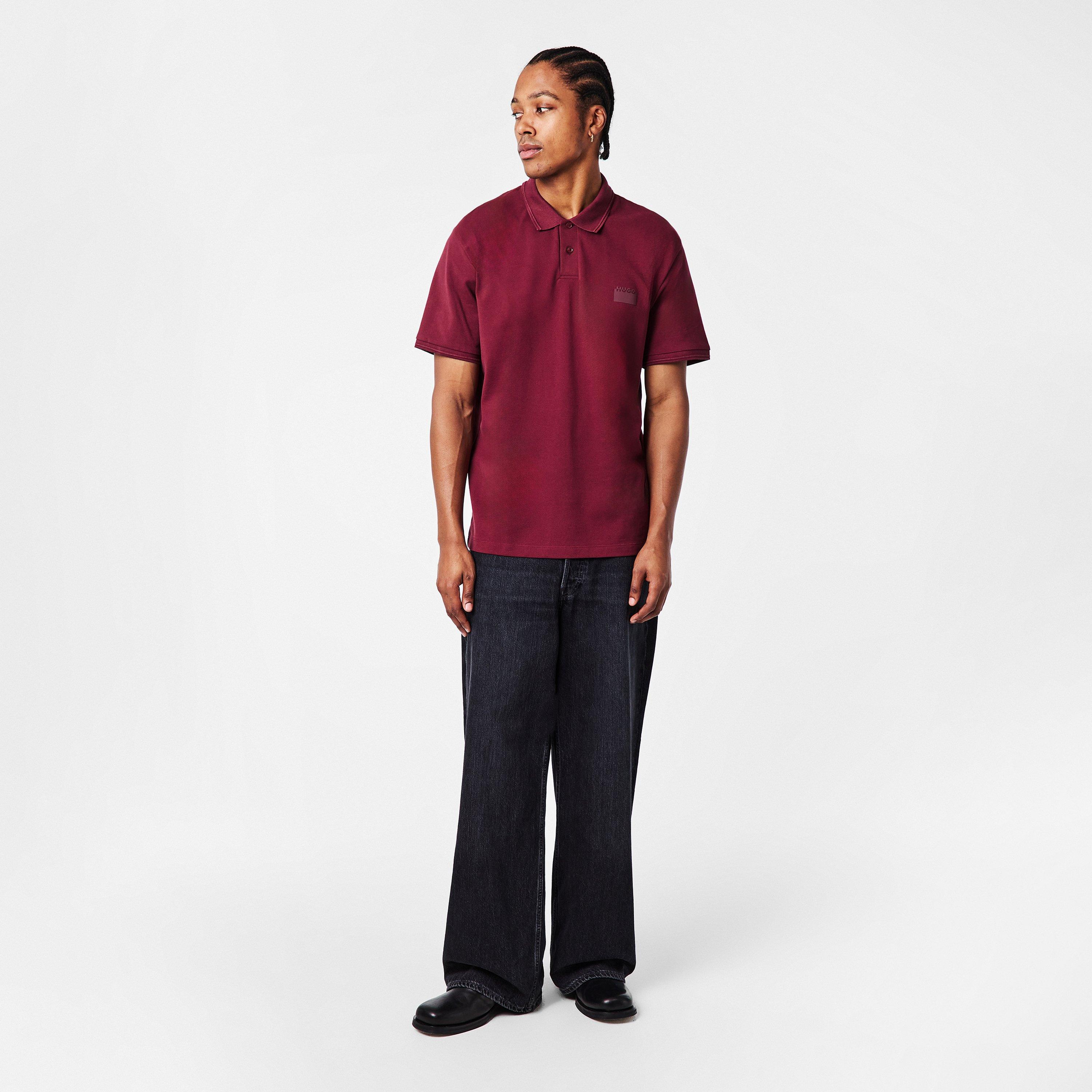 Hugo | Men's Delastolo Red Cotton Short Sleeve Polo Shirt | FRASERS