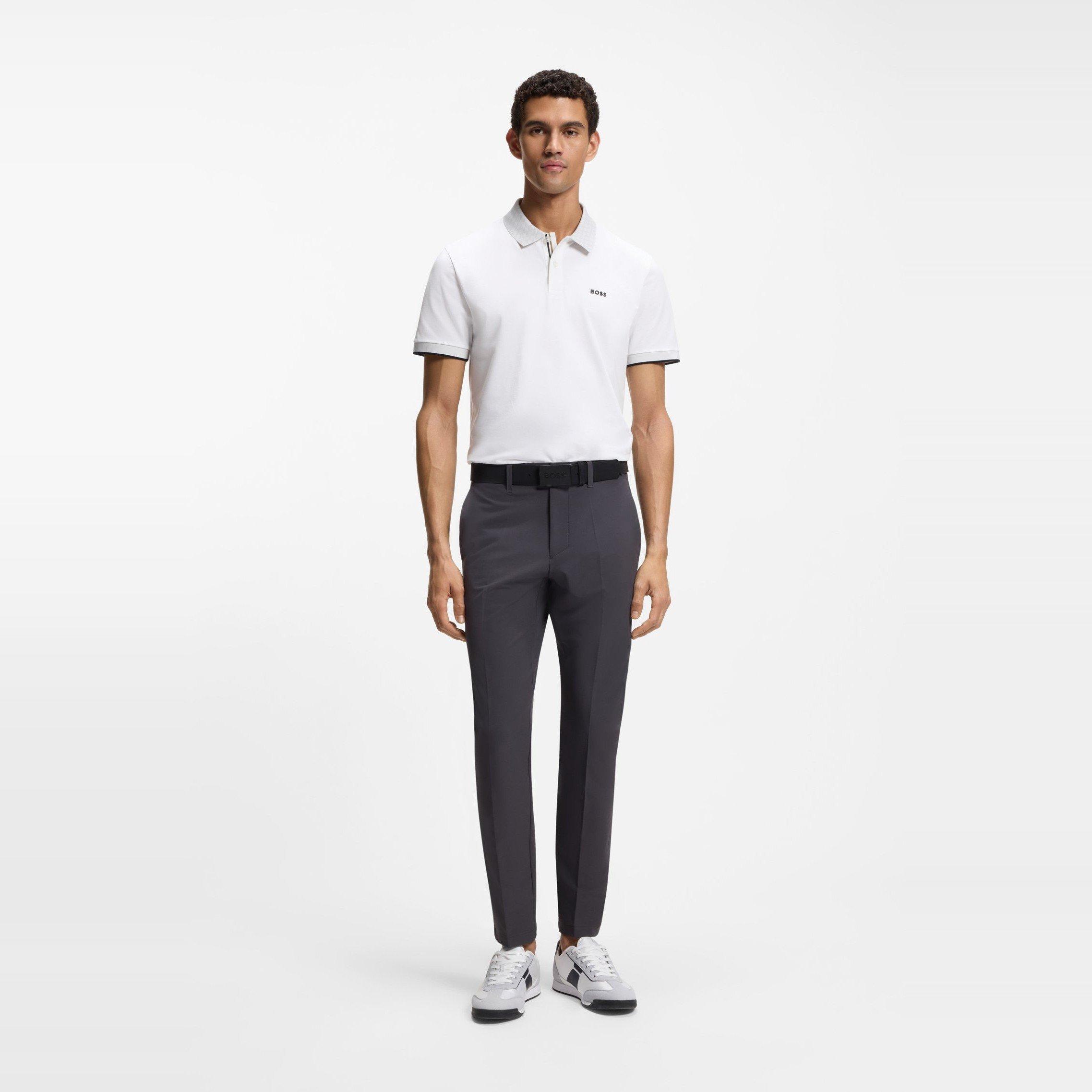 White - Boss - Men's Chip Paddy Cotton Short-Sleeve Polo Shirt - 5