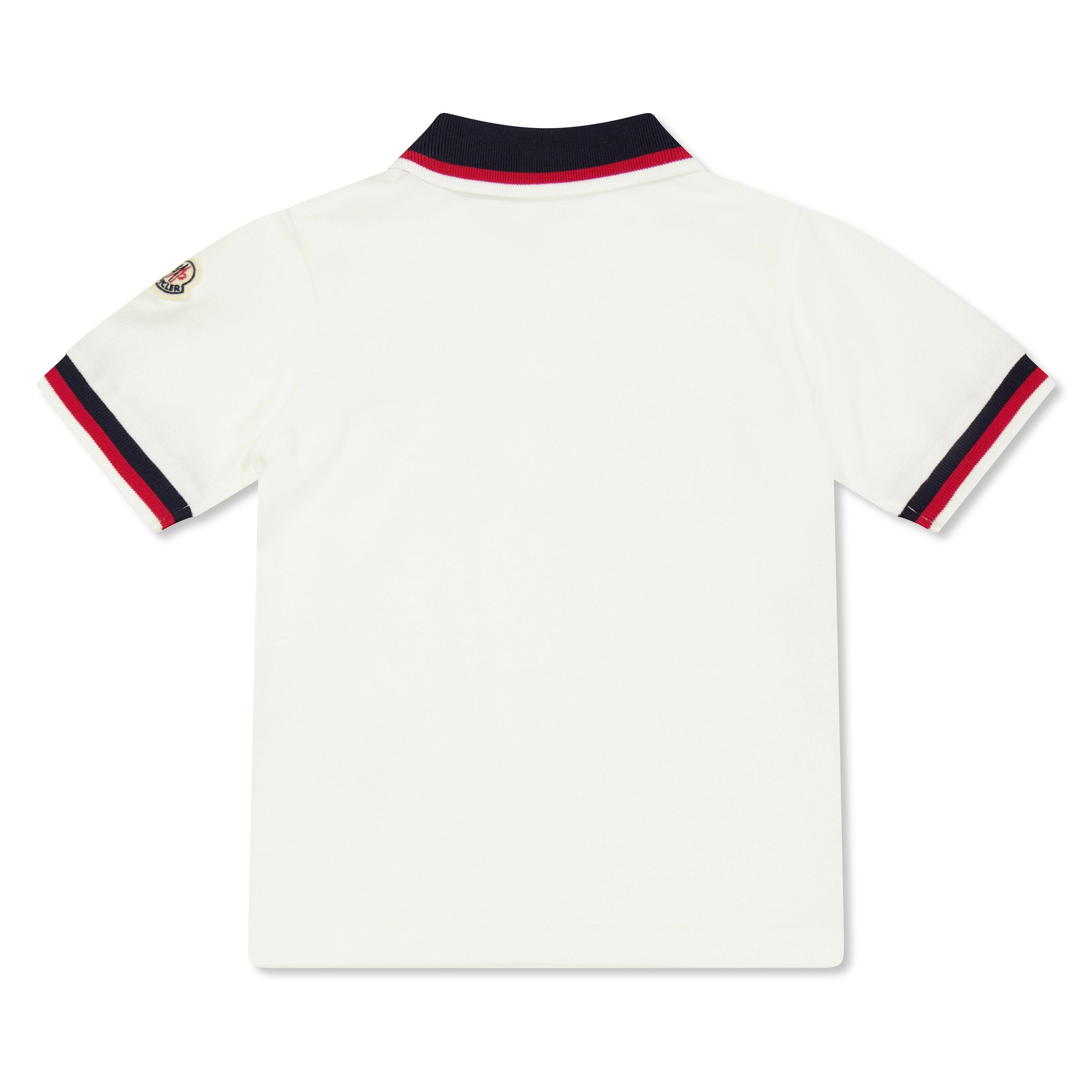 White 034 - Moncler - Kids' Tipped Short Sleeve Polo Shirt - 2