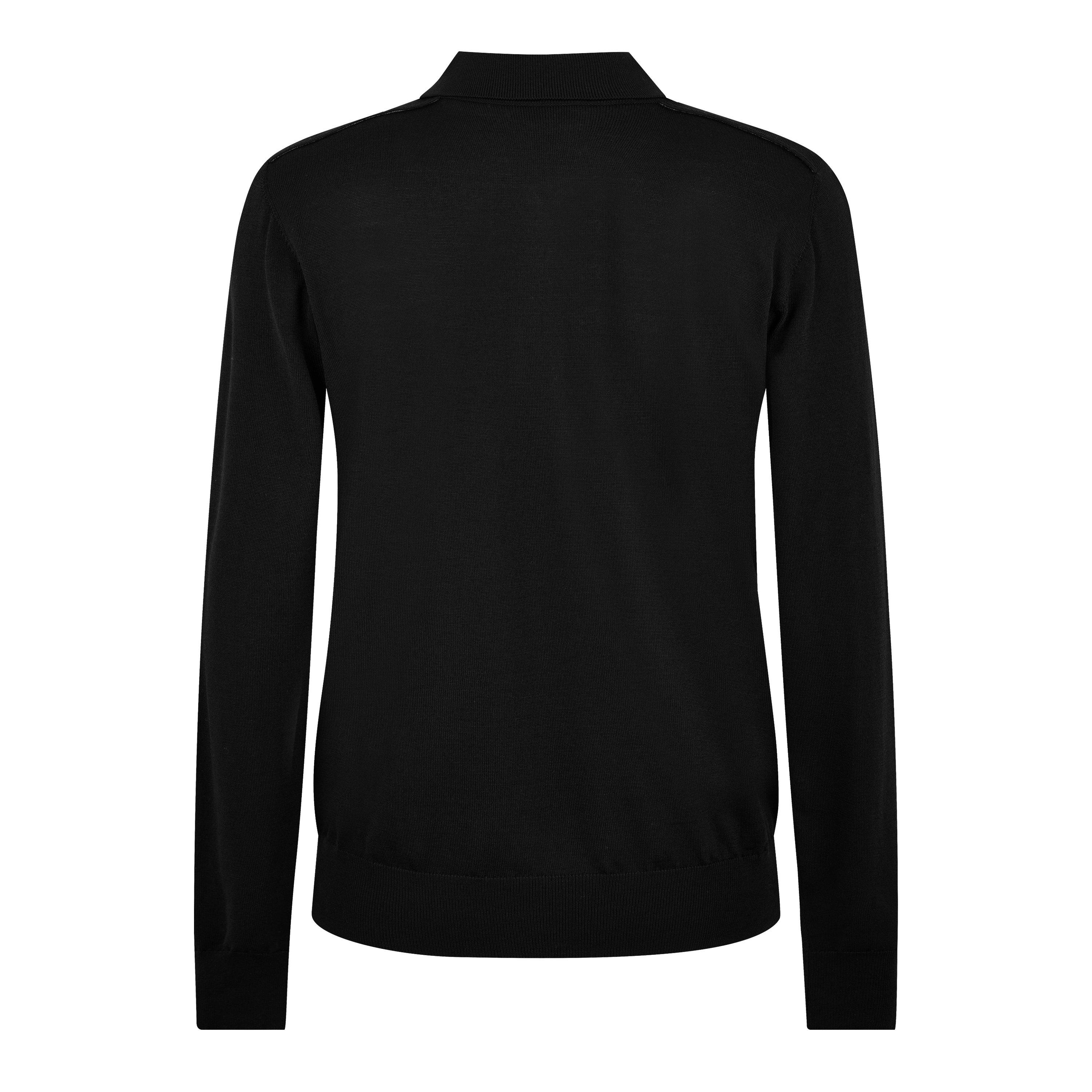 Black - Burberry - Long Sleeve Knit Polo Shirt - 6