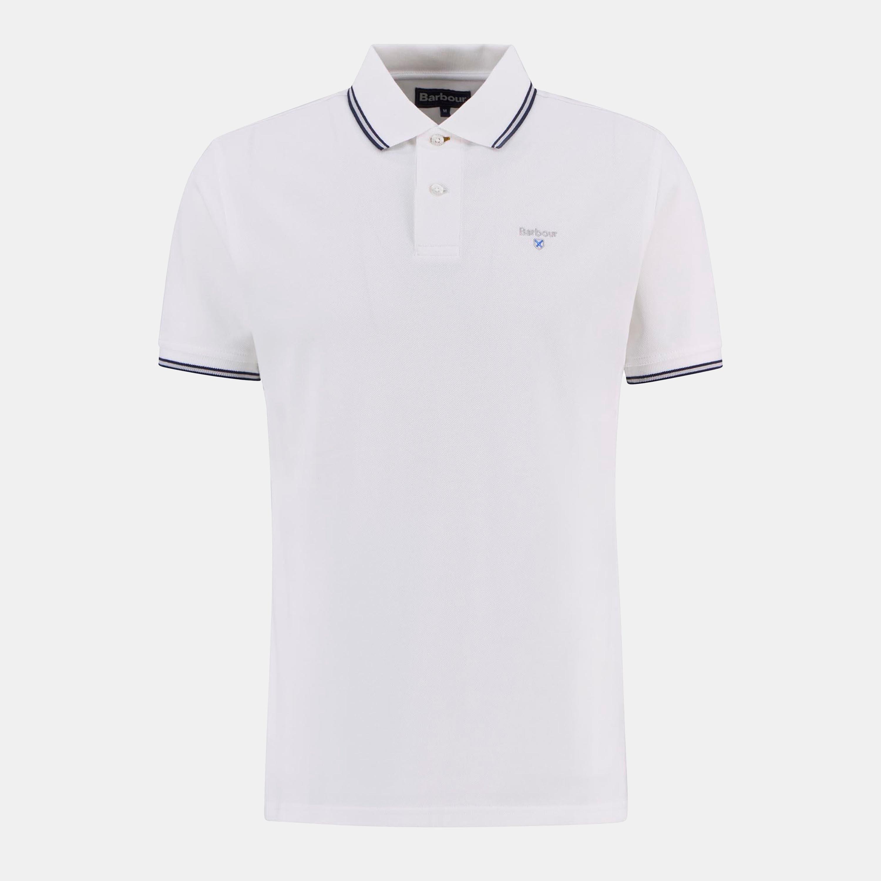 White - Barbour - Fielding Tailored Short-Sleeved Polo Shirt - 1