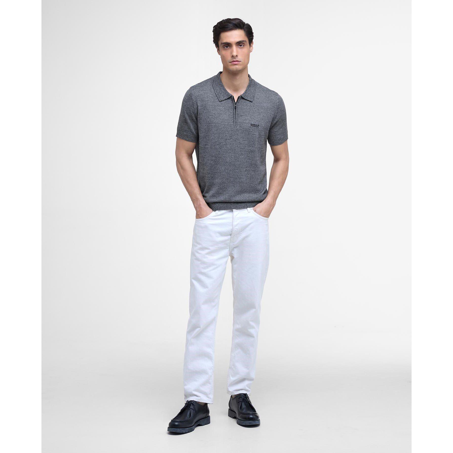 Black - Barbour International - Maverick Mouline Knitted Polo Shirt - 7