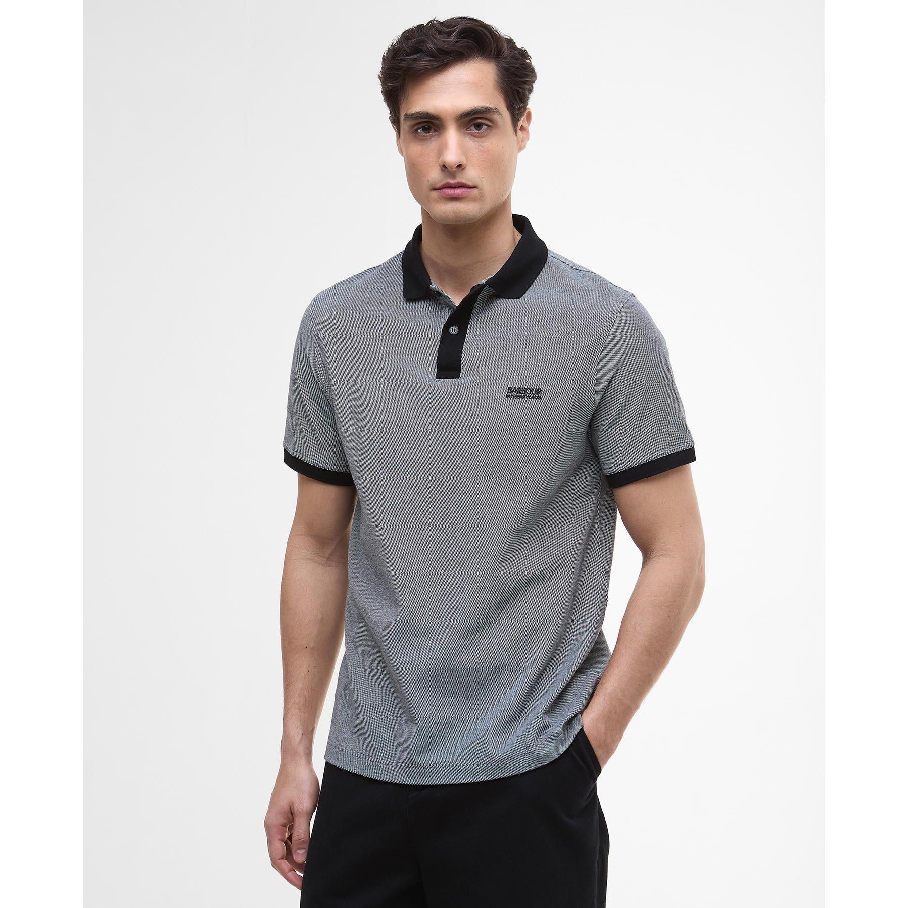 Black/White - Barbour International - Morley Oxford Polo Shirt - 2