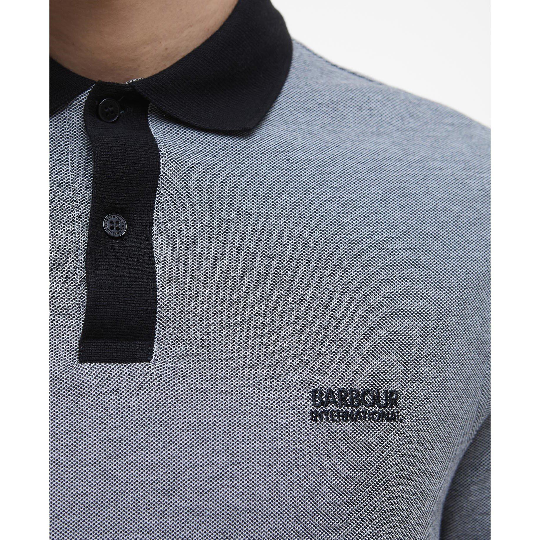 Black/White - Barbour International - Morley Oxford Polo Shirt - 5