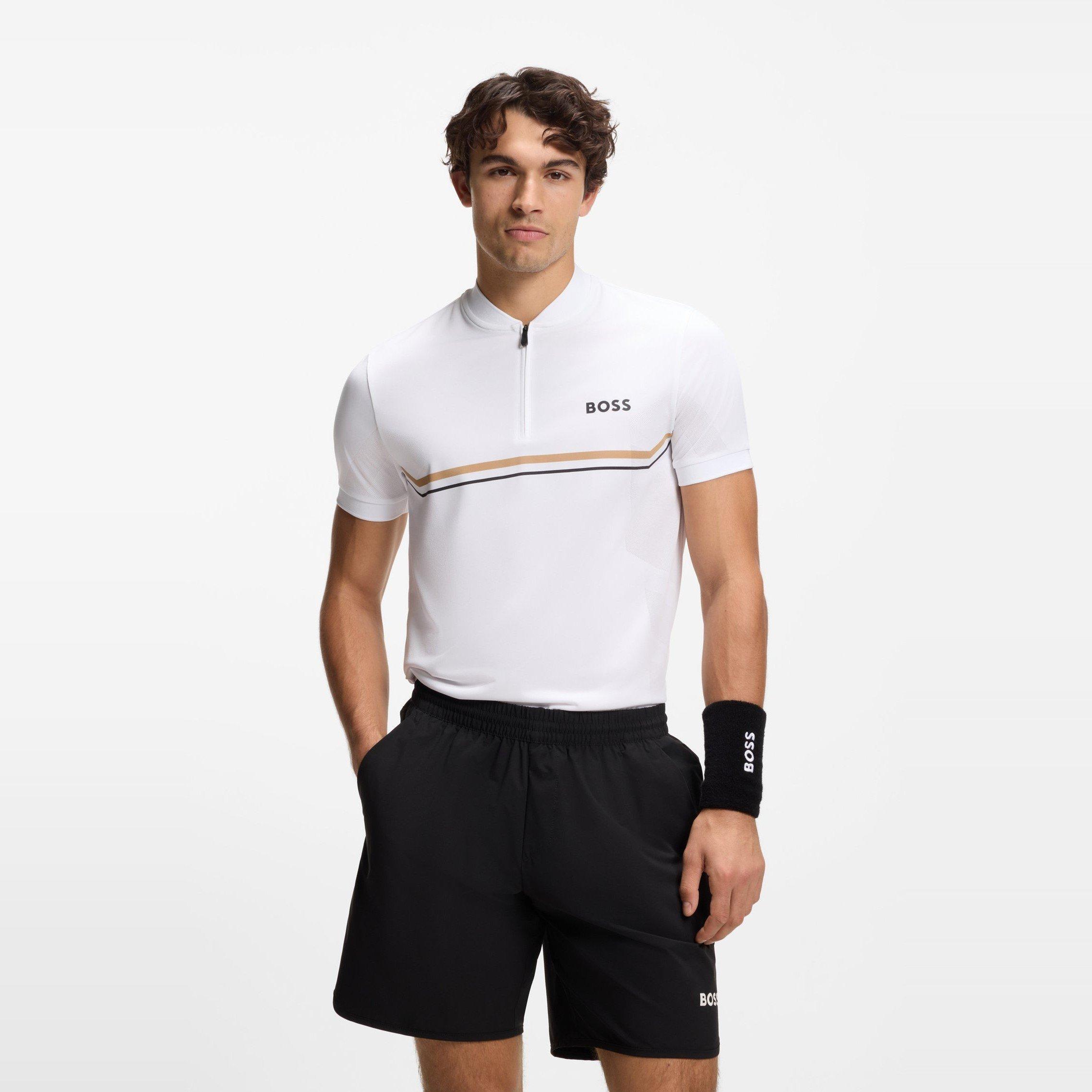 White - Boss - Men's Spin Bodymapp Short-Sleeve Slim-Fit Polo Shirt - 2