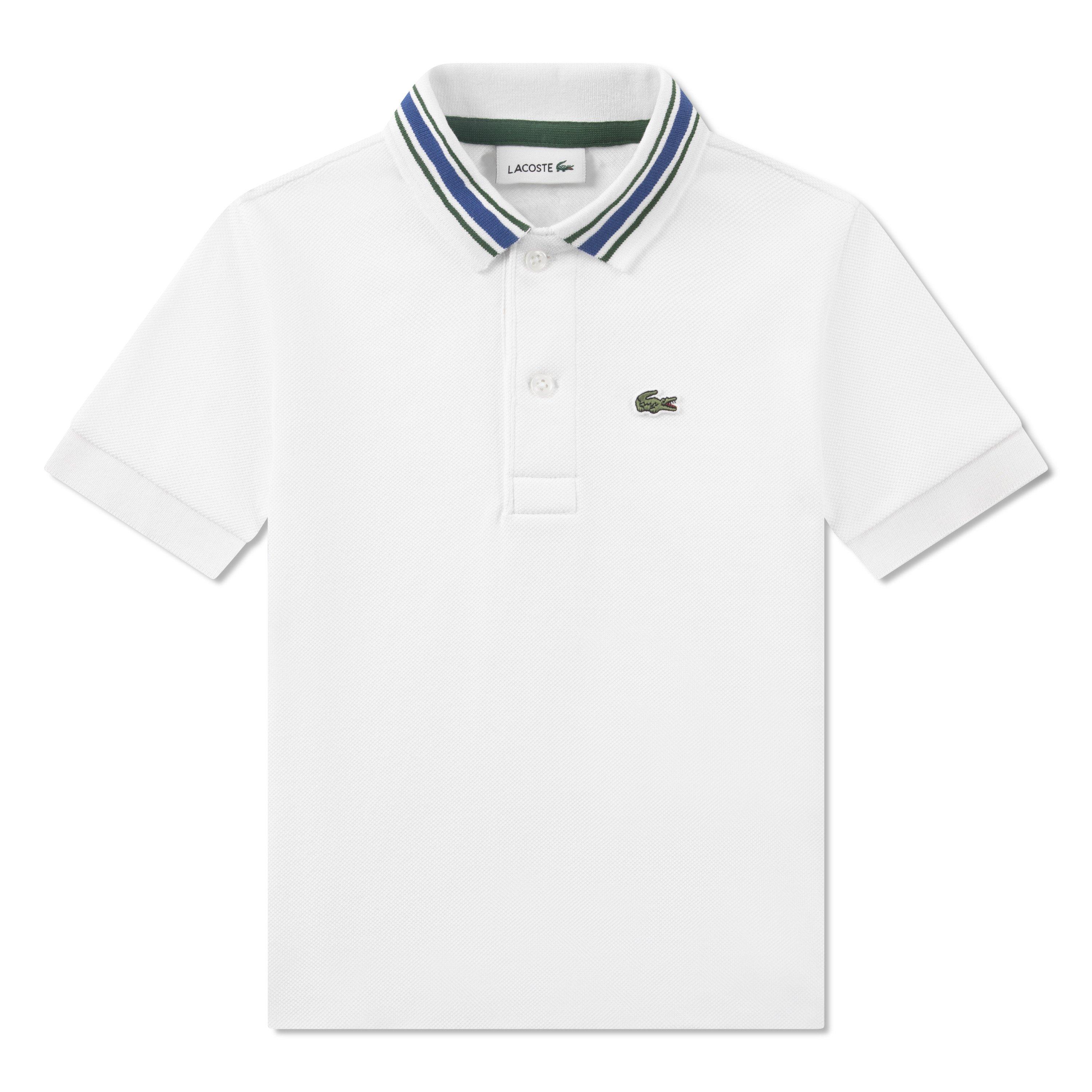 Lacoste Kids' Fancy Short Sleeve Polo Shirt - White W8L - 14 Years