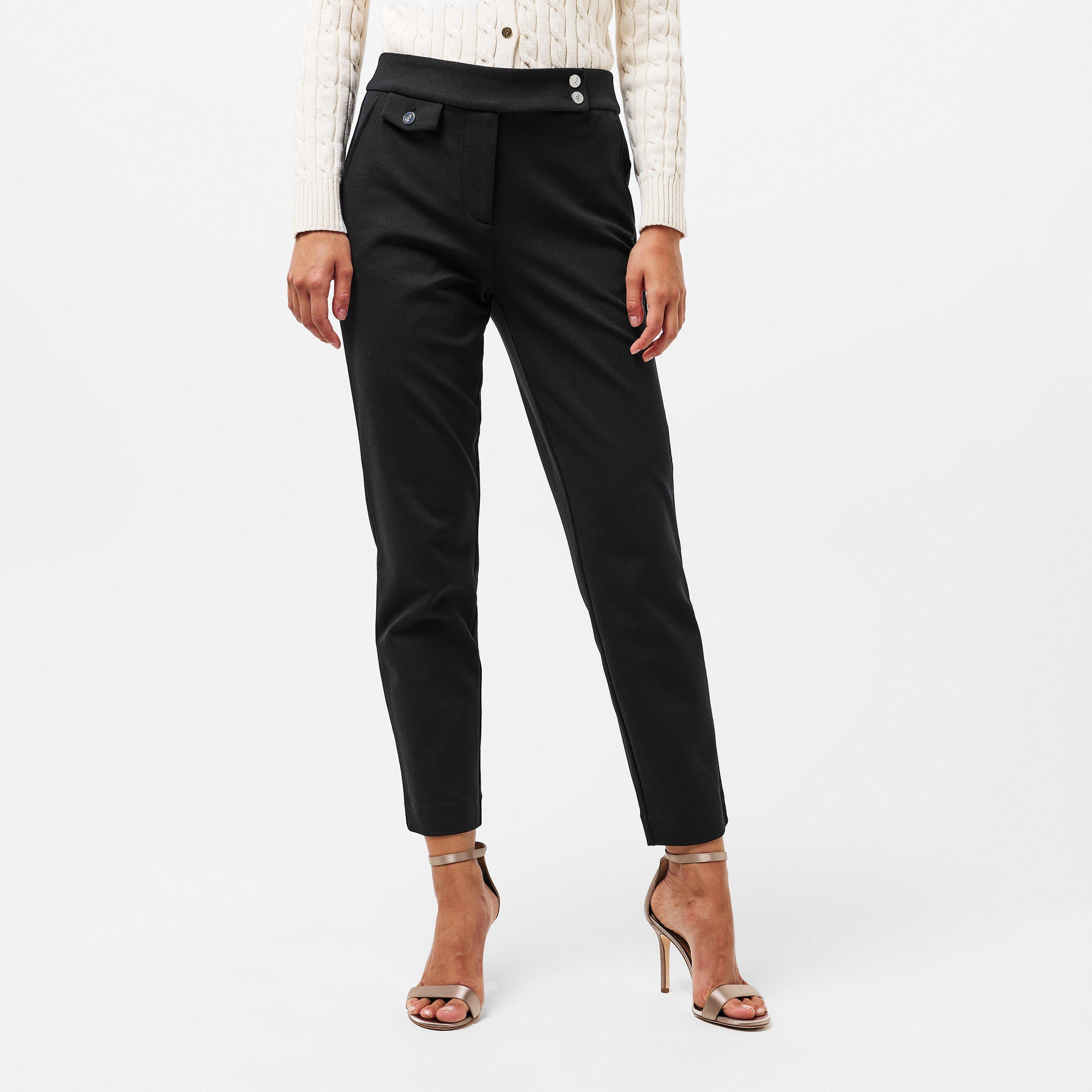 Black - Lauren by Ralph Lauren - Women's Real Leather Zinleah Straight Leg Trouser - 3