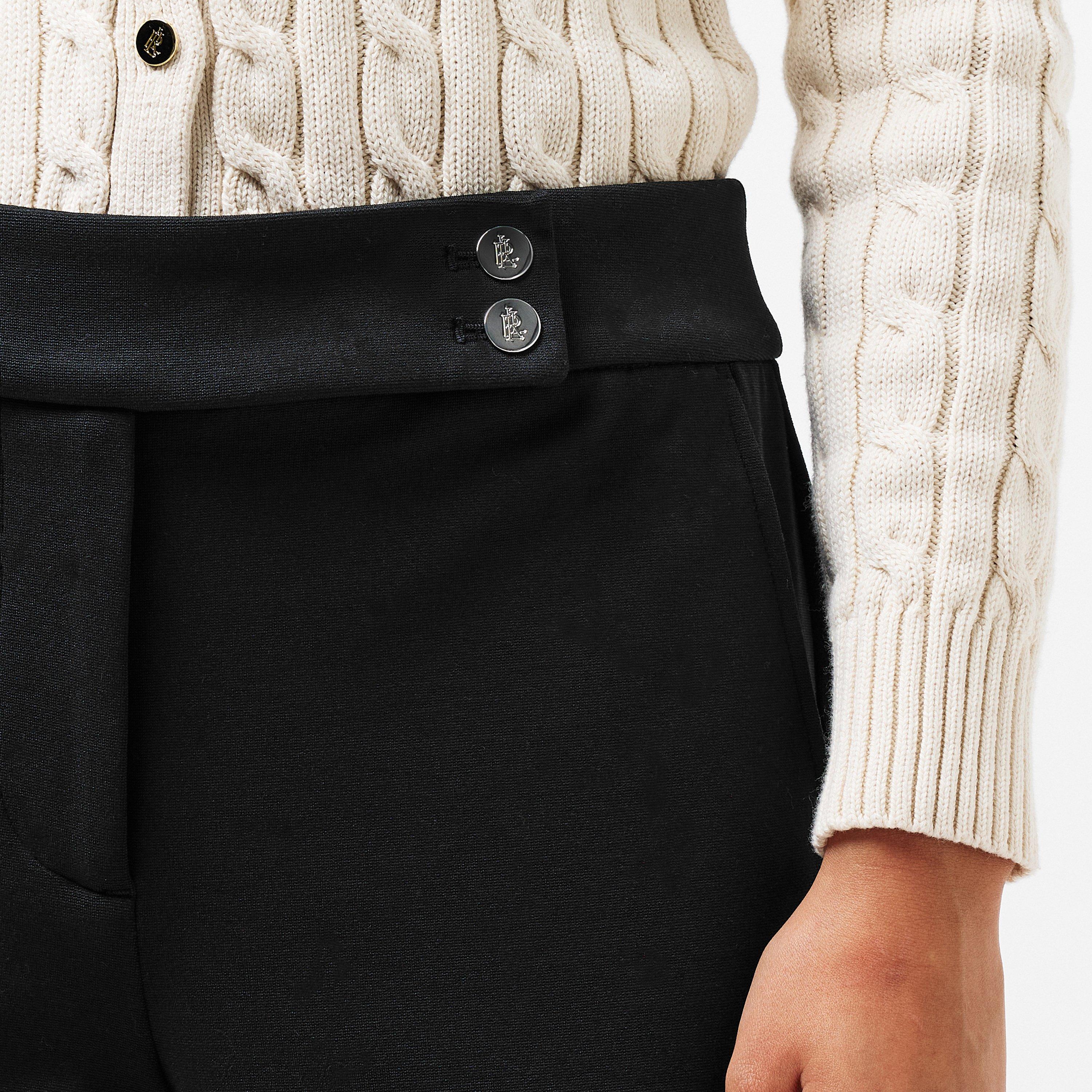 Black - Lauren by Ralph Lauren - Women's Real Leather Zinleah Straight Leg Trouser - 5