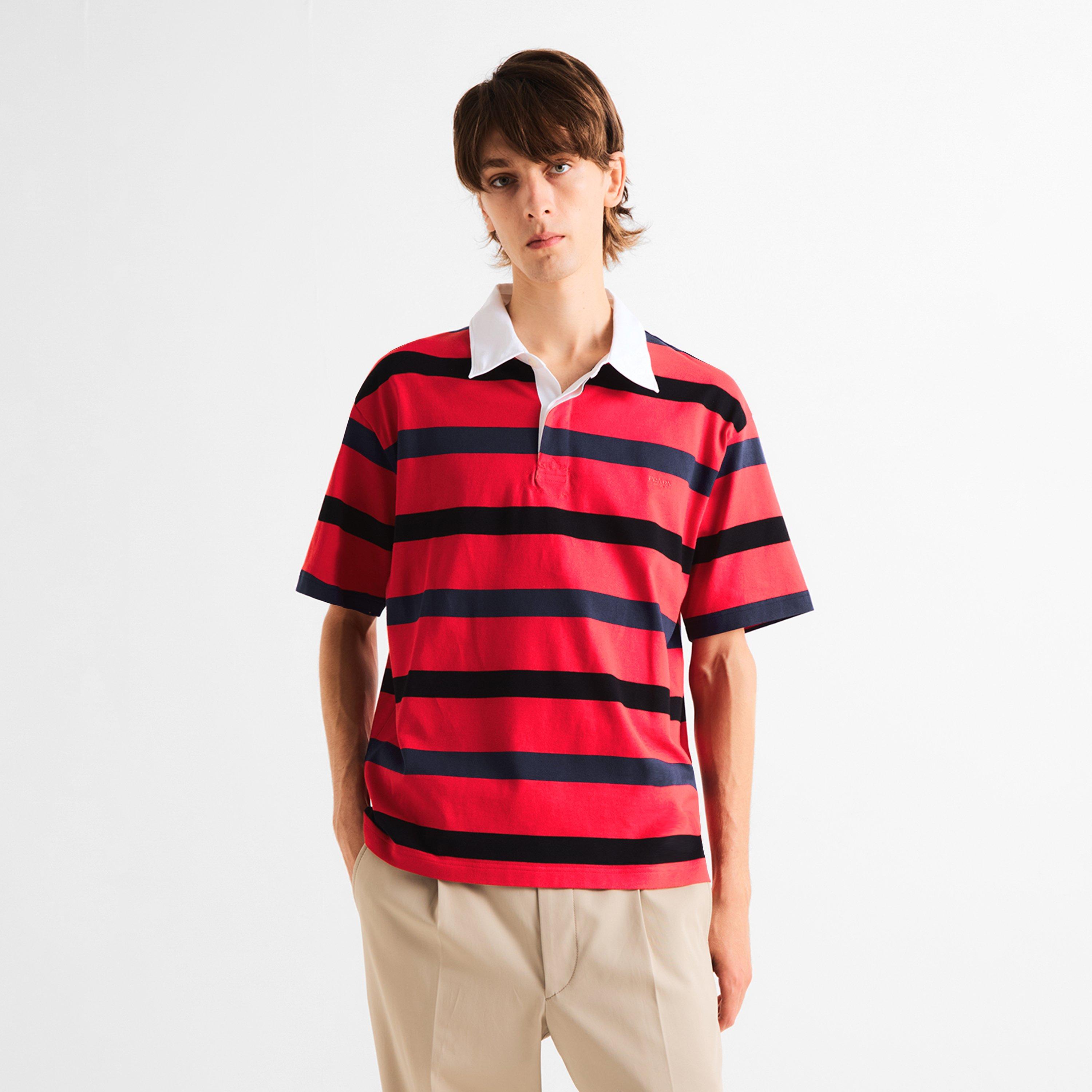 Red - Prada - Men's Short Sleeve Polo Shirt - 3