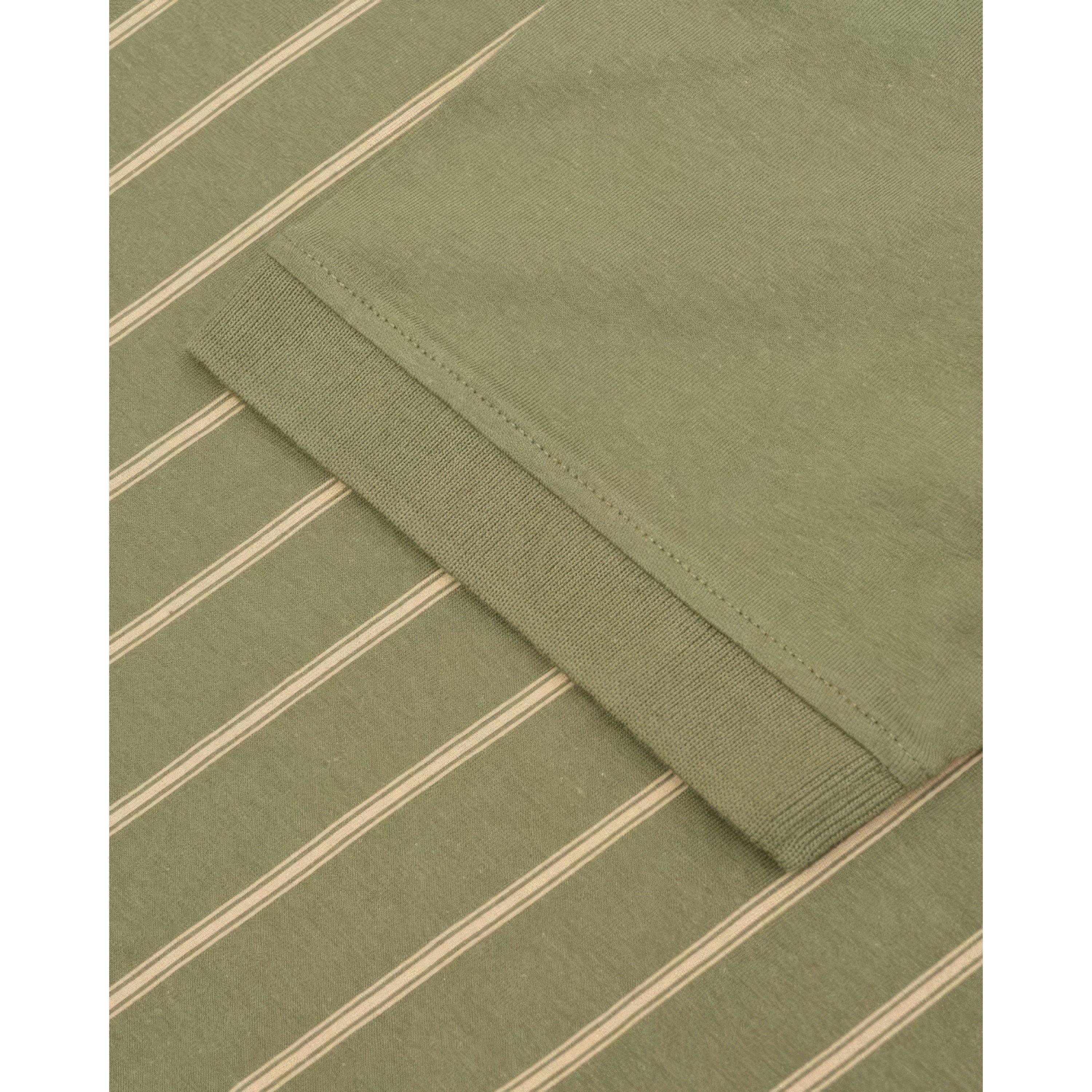 Khaki/Cream - Lambretta - Pinstripe Short-Sleeve Polo Shirt - 5