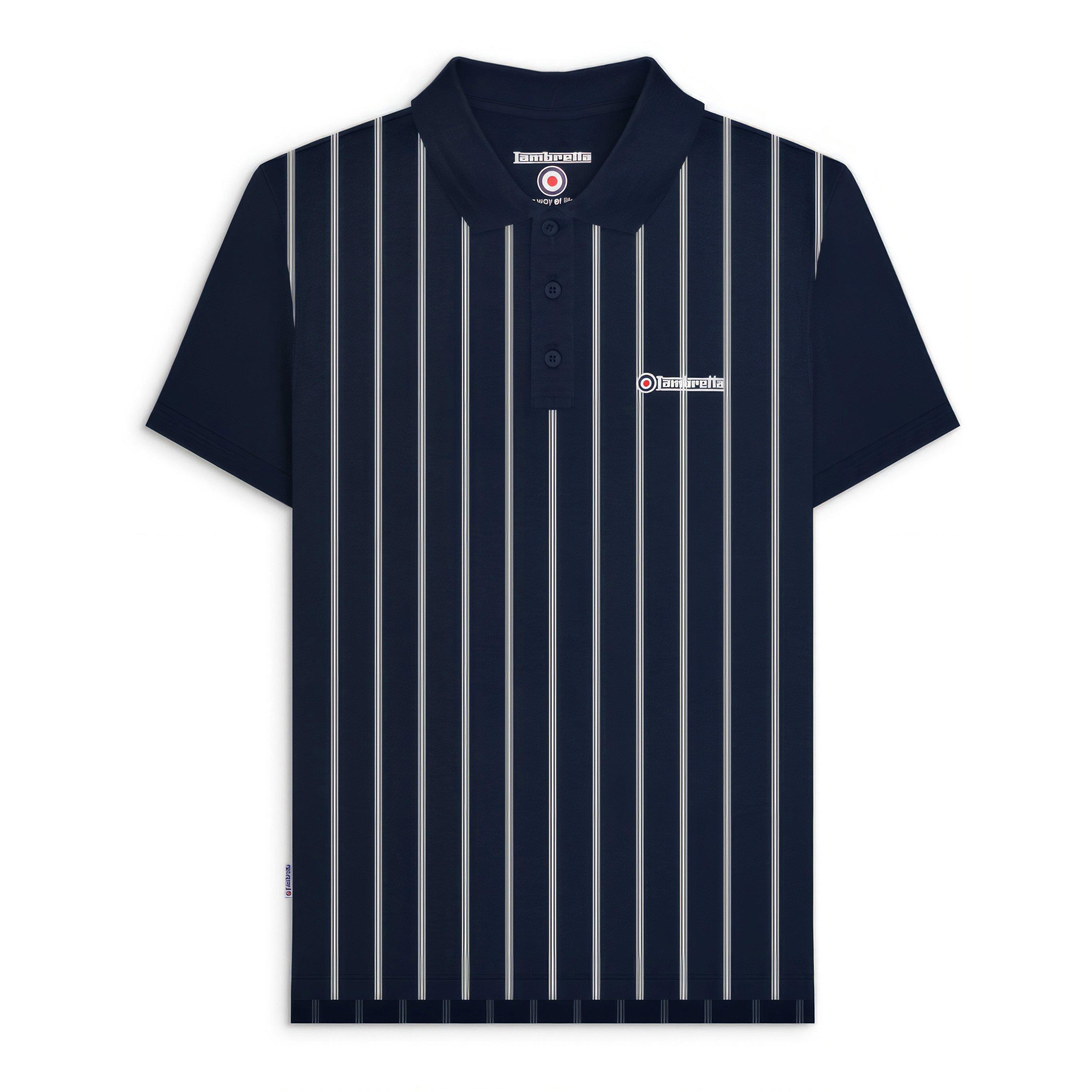 Lambretta Pinstripe Short-Sleeve Polo Shirt
