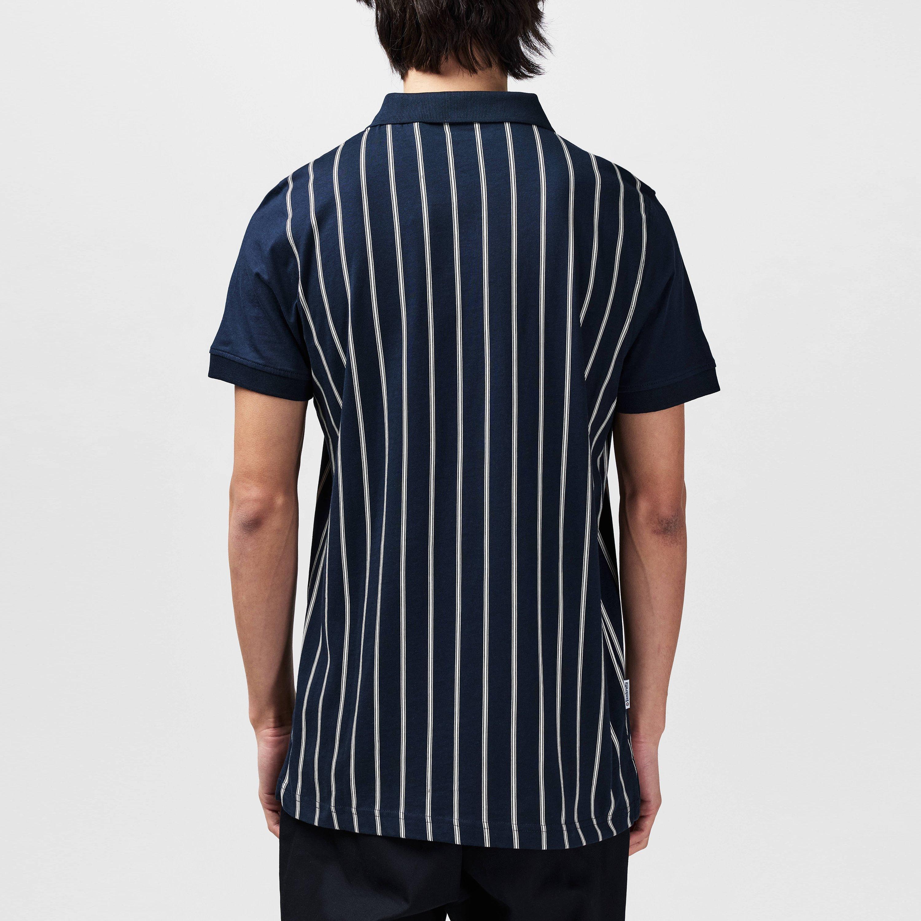 Navy/Hvid - Lambretta - Pinstripe Short-Sleeve Polo Shirt - 4