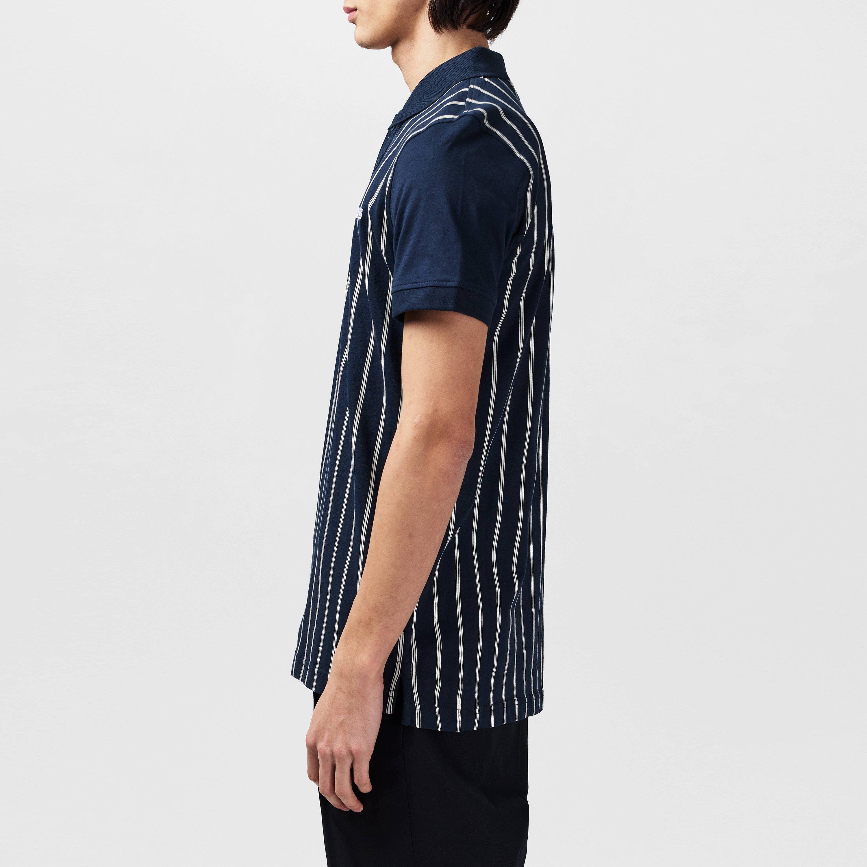 Navy/Hvid - Lambretta - Pinstripe Short-Sleeve Polo Shirt - 5