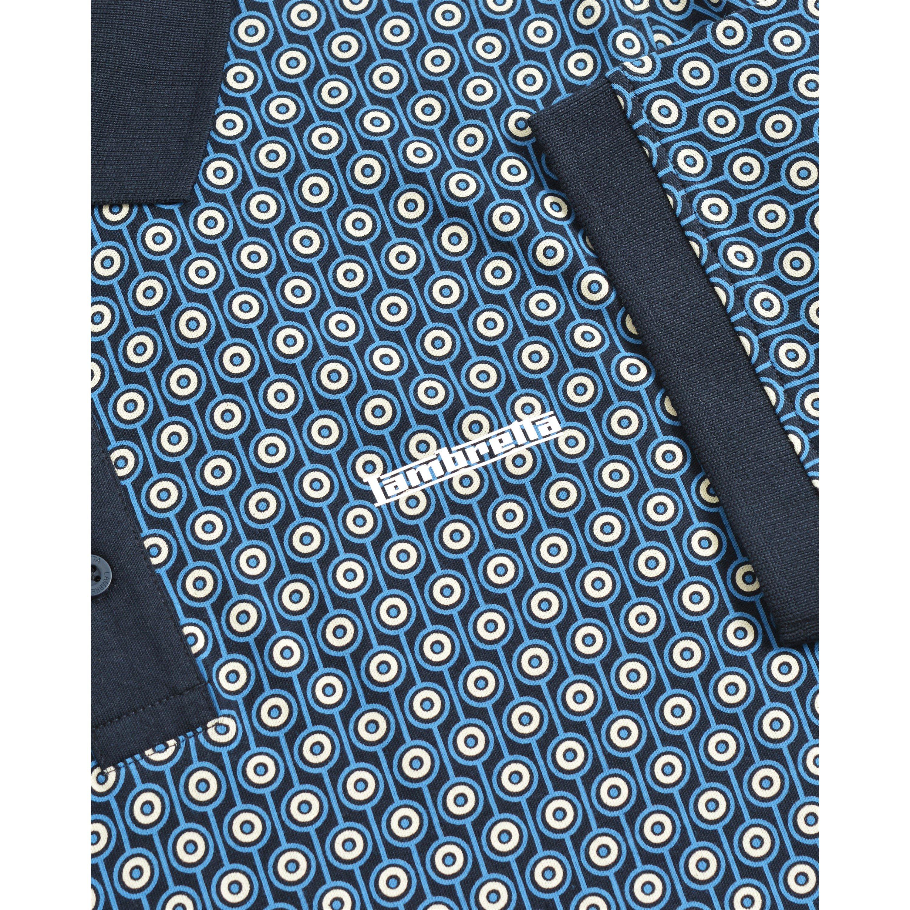 Navy/Silver - Lambretta - Geo Short-Sleeve Polo Shirt - 4