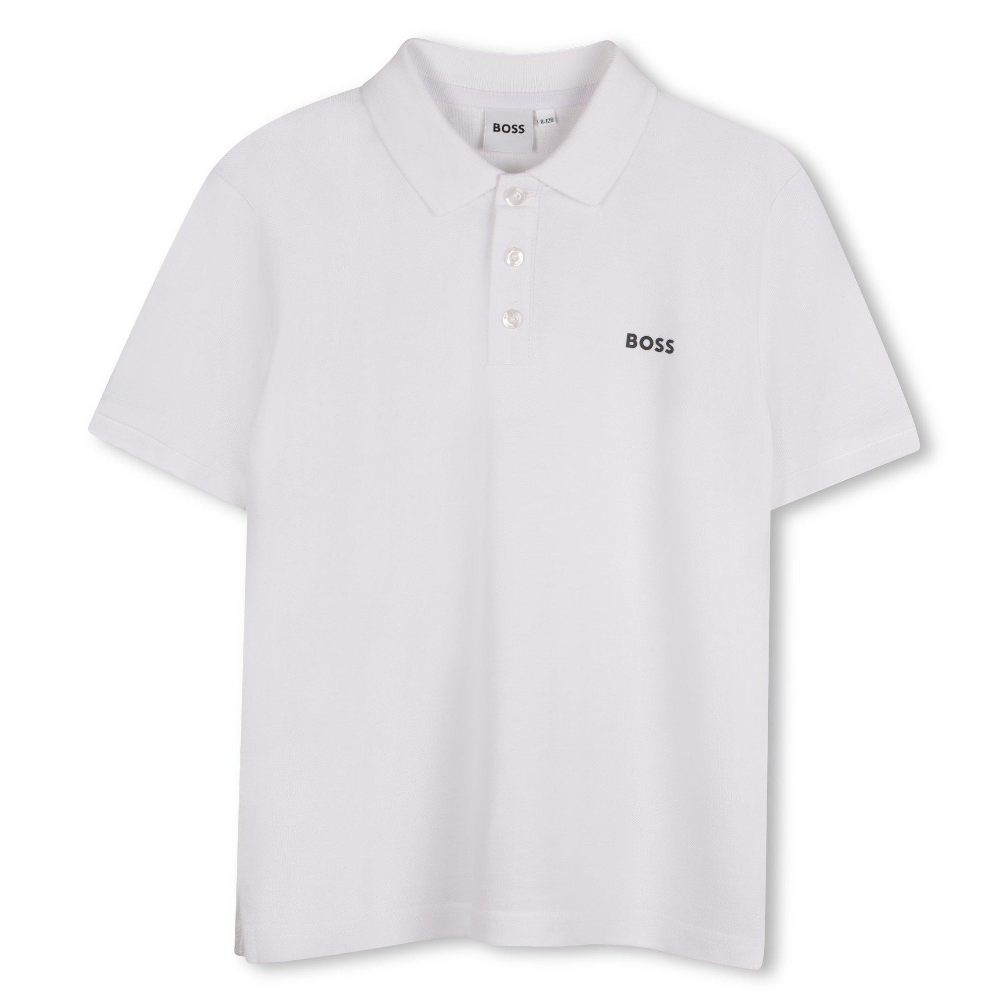 White - Boss - Kids Logo Polo, Logo Design - 1