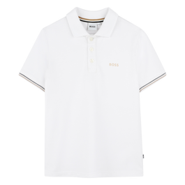 Boss Tipped Stripe Logo Polo Shirt Juniors