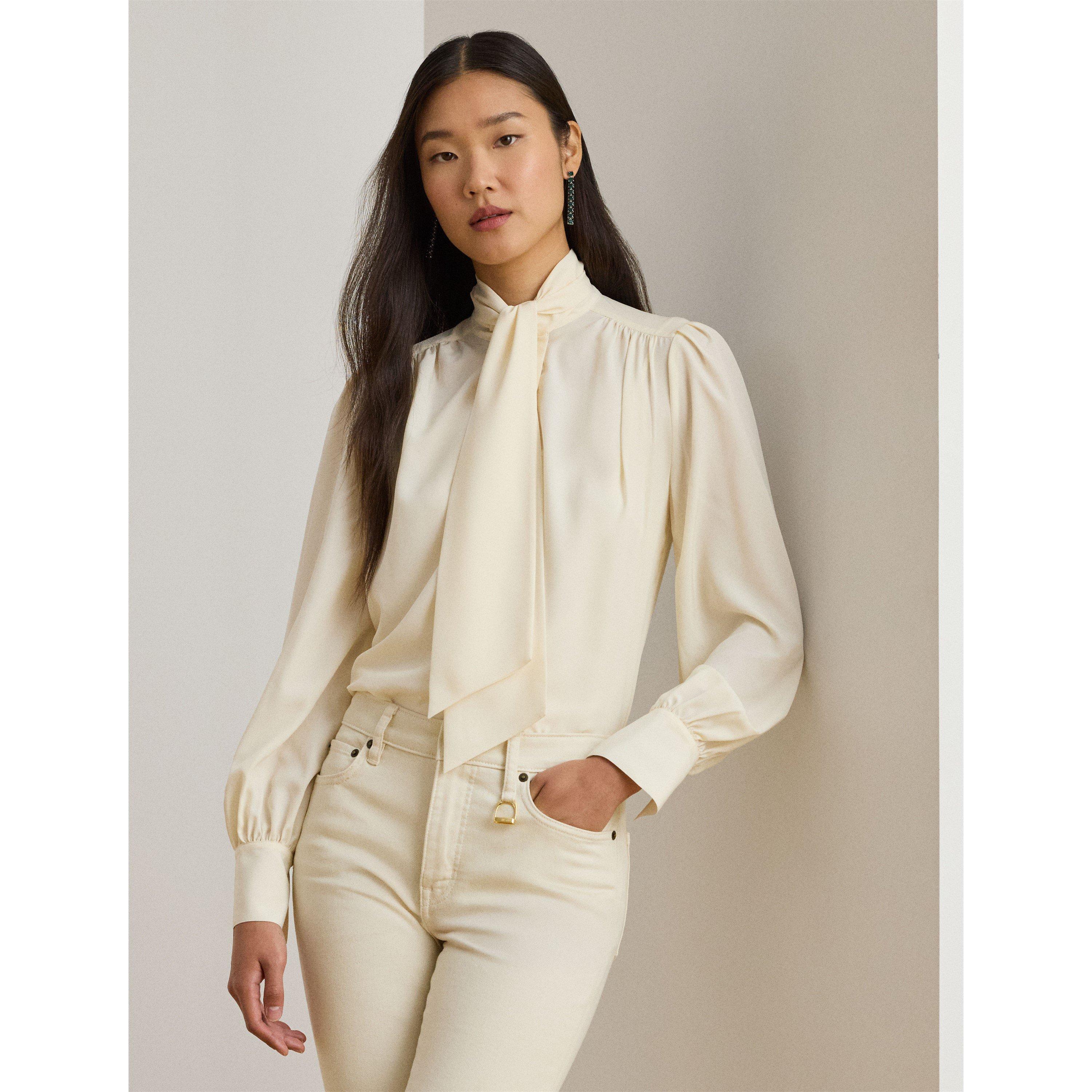 MASC CREAM - Lauren by Ralph Lauren - Women's Long Sleeve Blouse - 2
