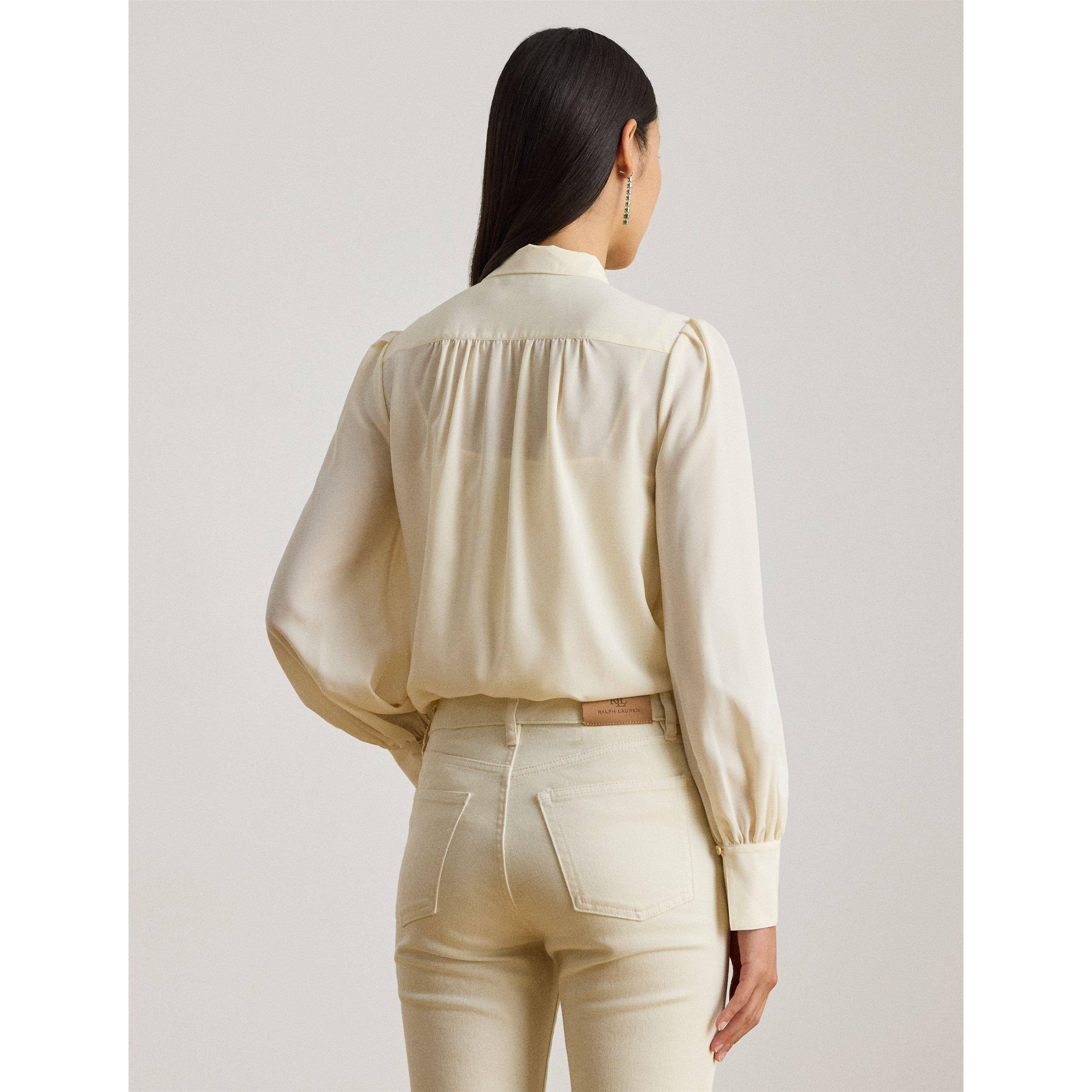 MASC CREAM - Lauren by Ralph Lauren - Women's Long Sleeve Blouse - 3