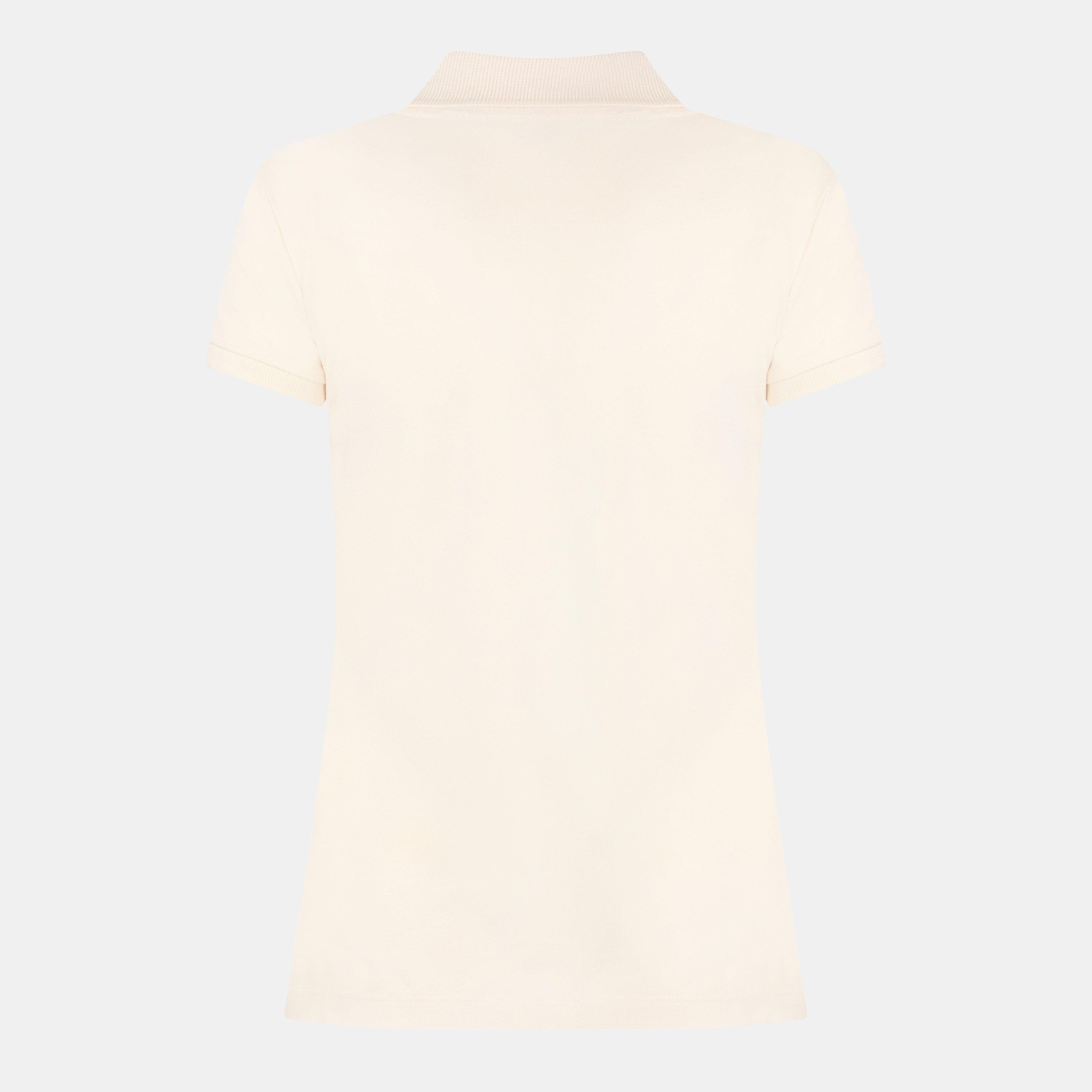 Masc Cream - Lauren by Ralph Lauren - Women's Real Leather Short-Sleeve Polo Shirt - 2