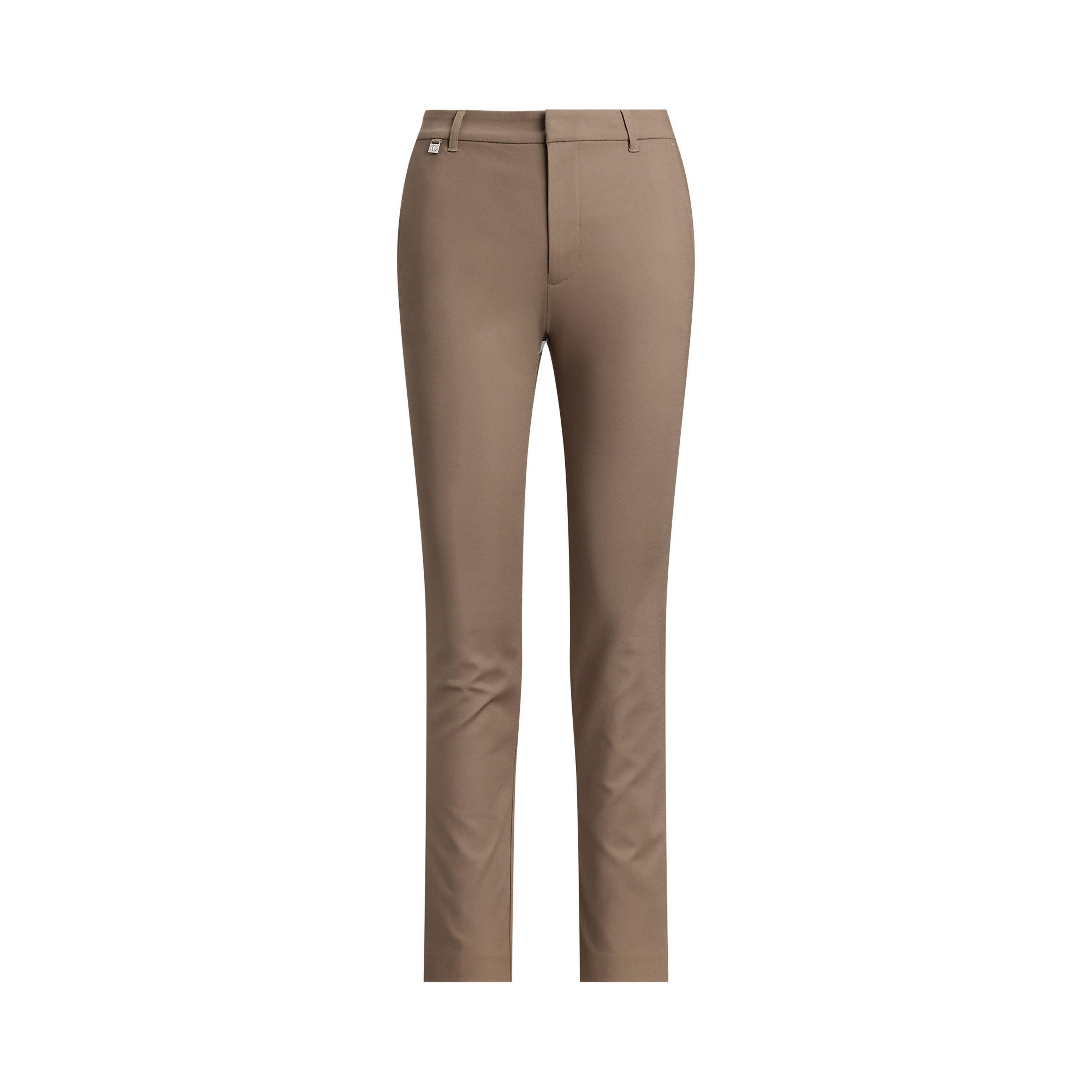 Lauren By Ralph Lauren Women's Taupe Brown Lakythia Straight Leg Trousers - 10 (S)