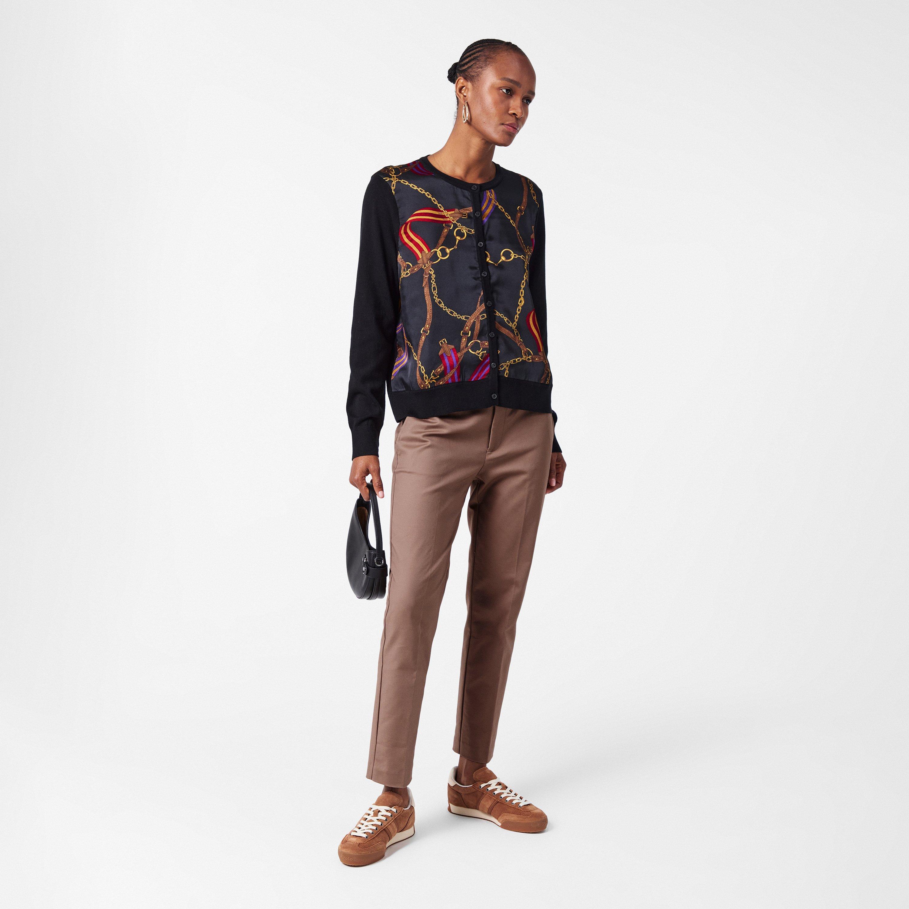 Taupe Brown - Lauren by Ralph Lauren - Women's Lakythia Real Leather Straight Leg Trousers - 6