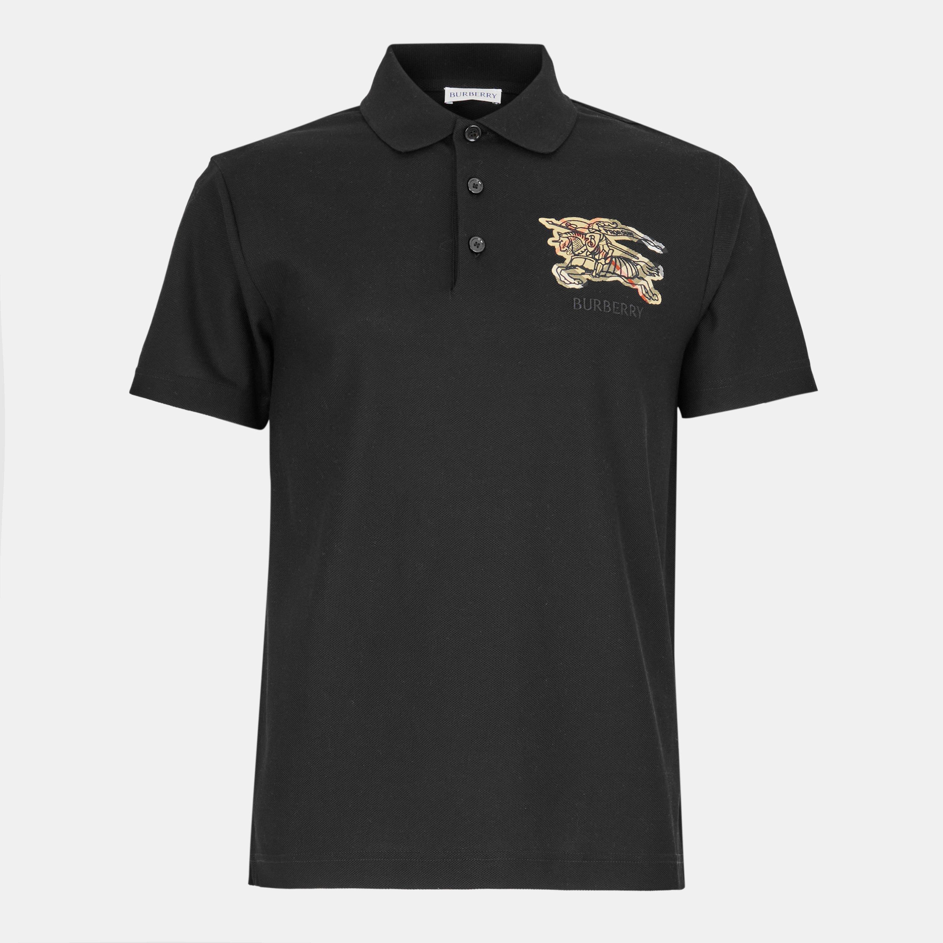 Black - Burberry - Men's Short Sleeve Tailored Fit Polo Shirt - 1