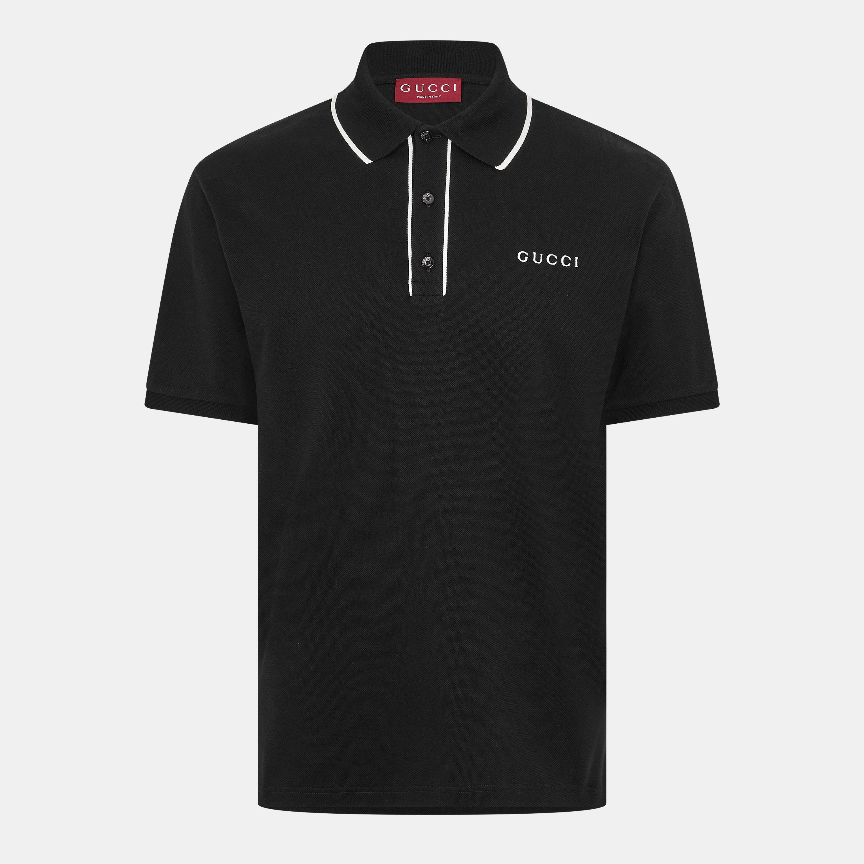 Gucci Tipped Polo Shirt - Black - M