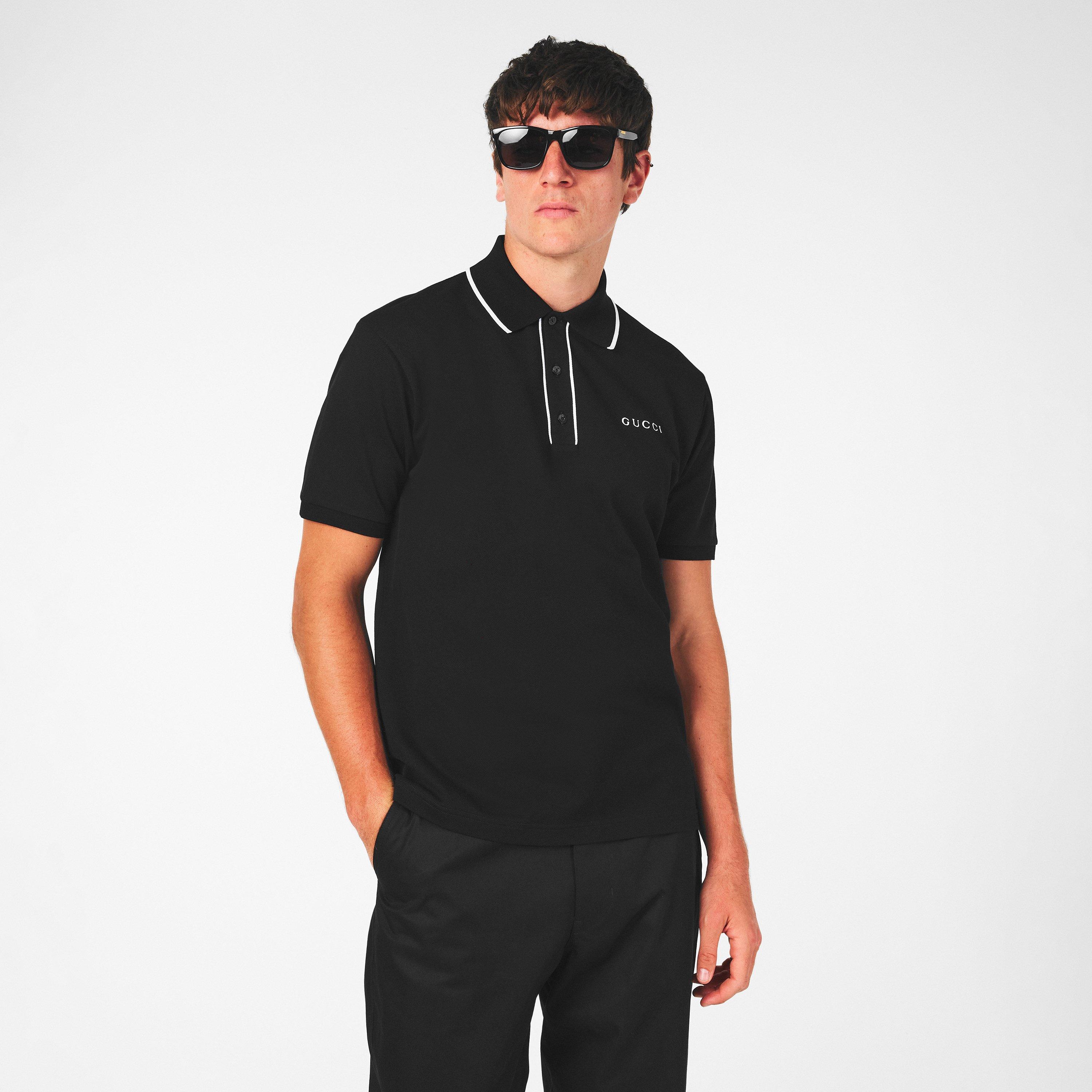 Black - Gucci - Tipped Polo Shirt - 3