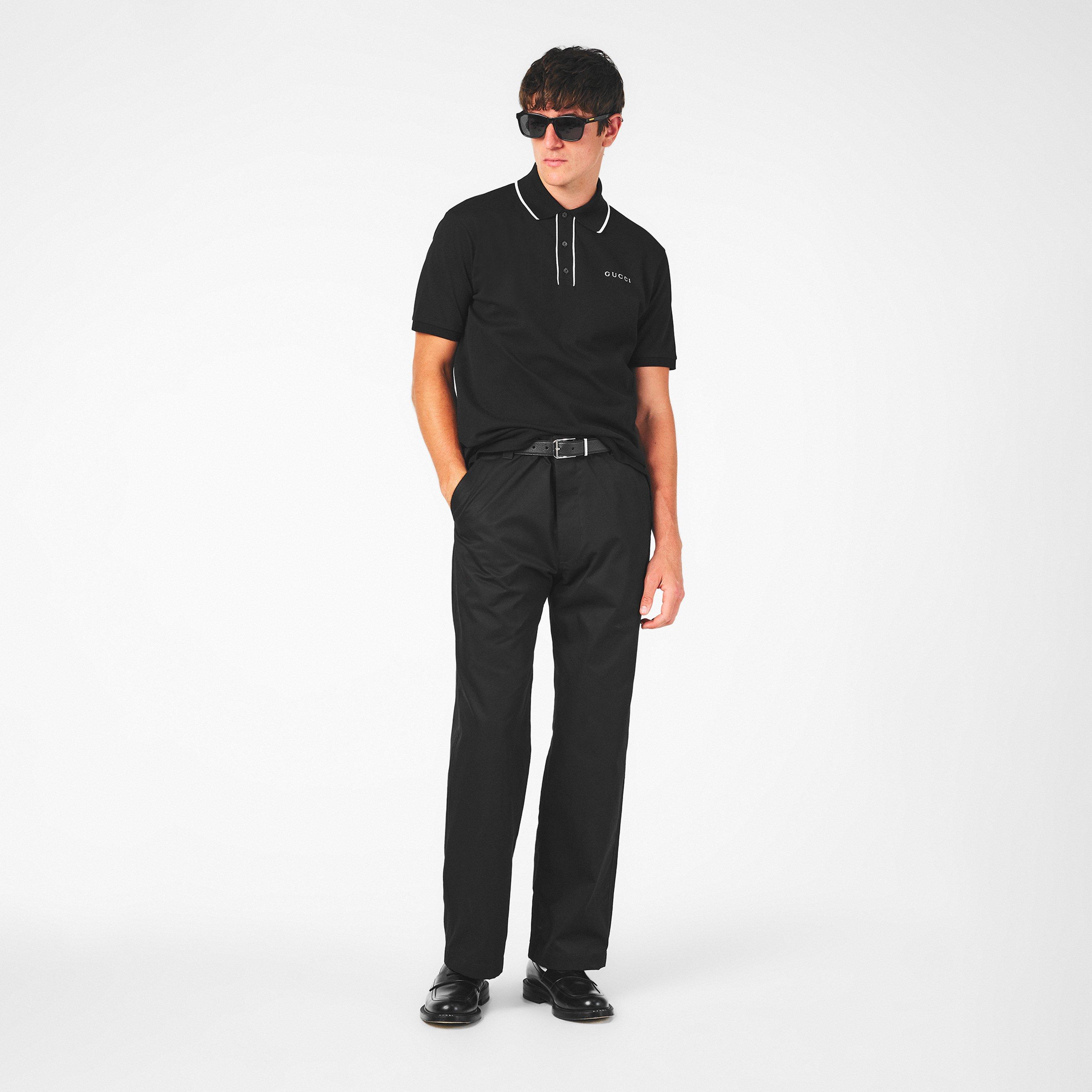 Black - Gucci - Tipped Polo Shirt - 6