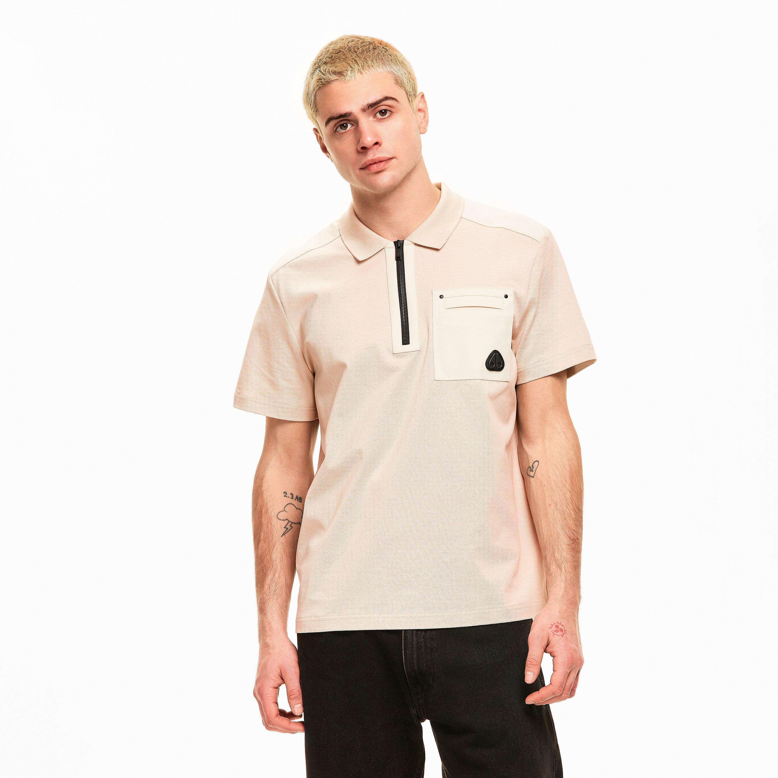 Alabaster - Moose Knuckles - Men's Dalon Short Sleeve Polo Shirt - 3