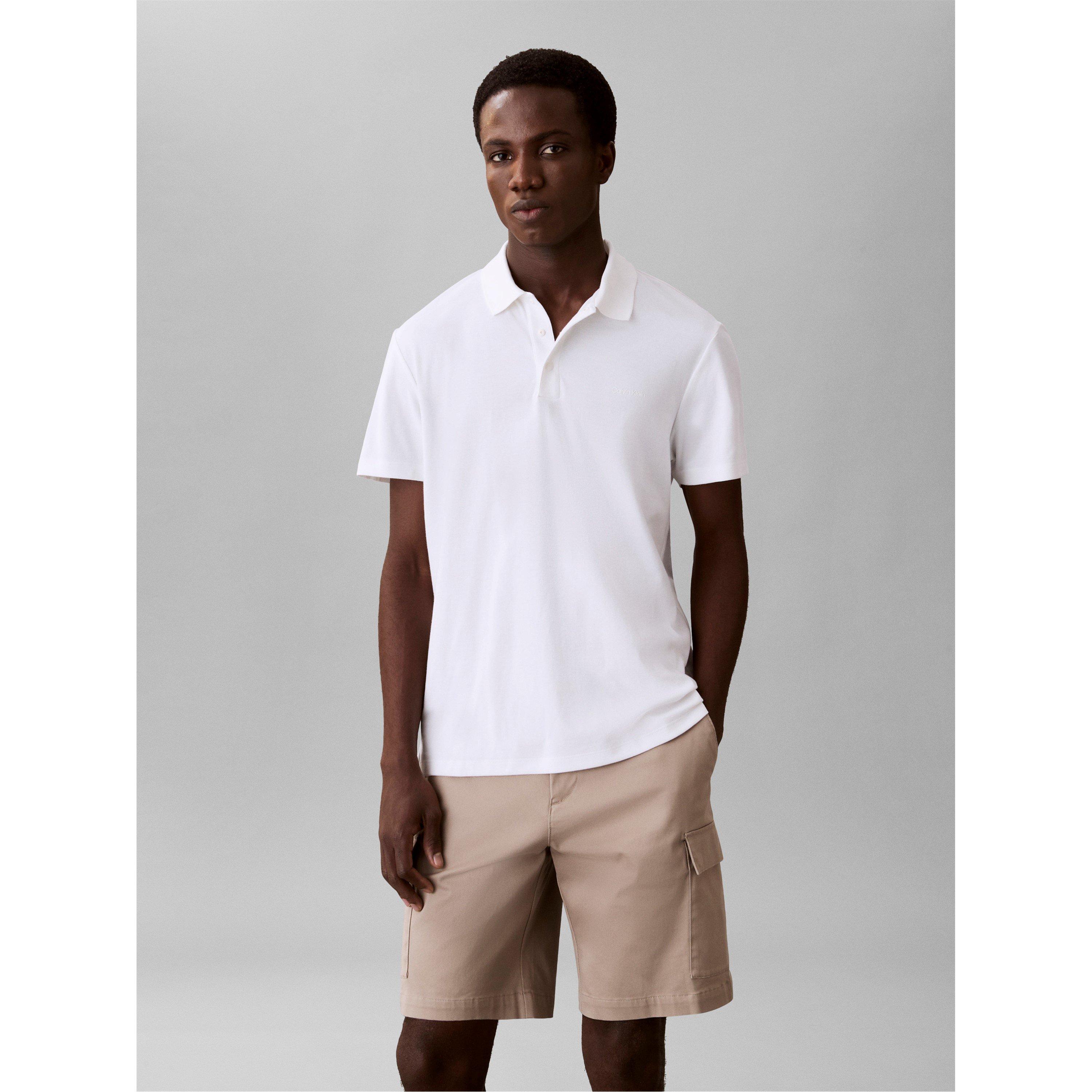 Bright White - Calvin Klein - Men's Short Sleeve Polo Shirt - 3
