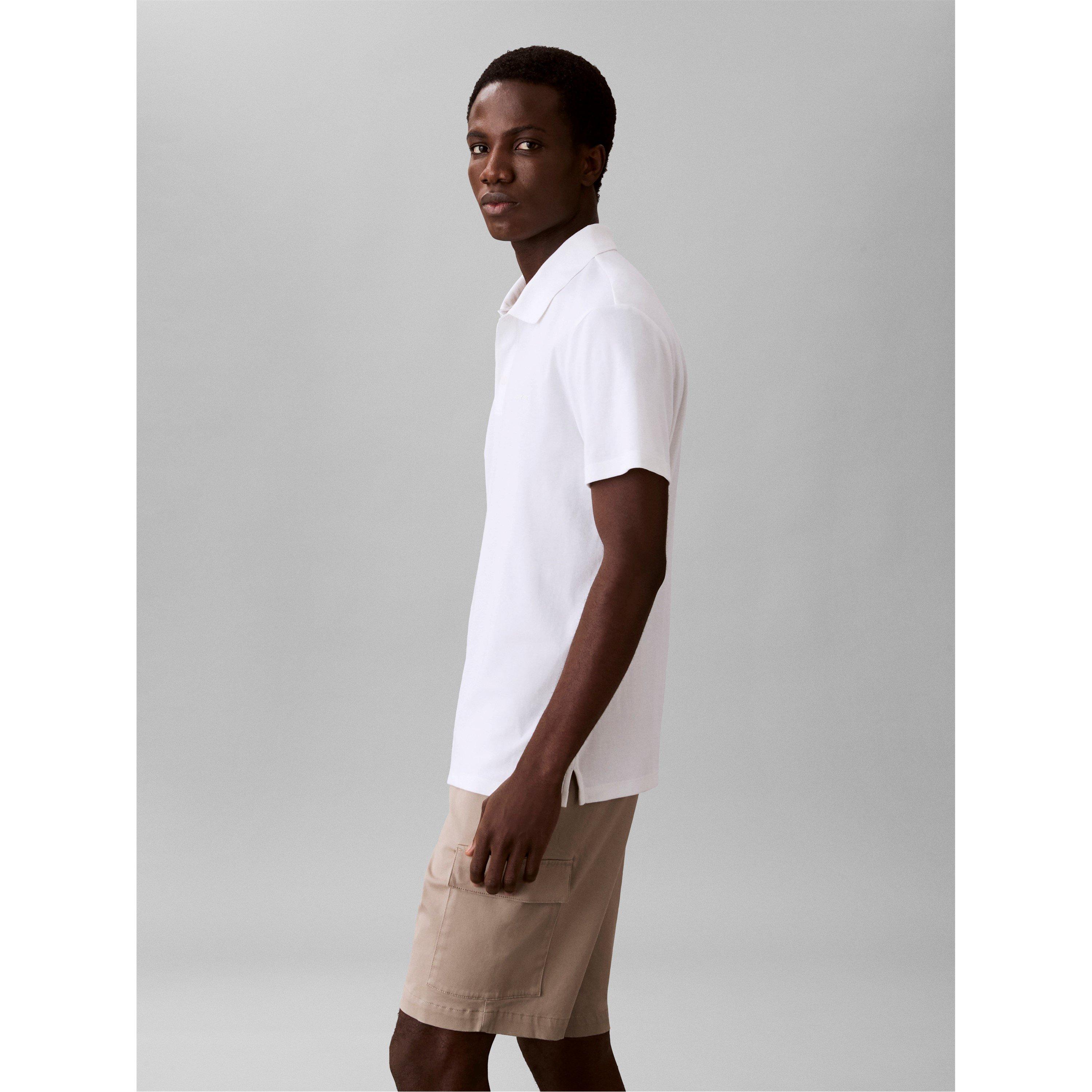 Bright White - Calvin Klein - Men's Short Sleeve Polo Shirt - 4