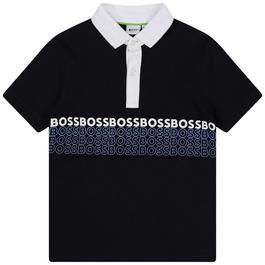Boss Multi Logo polo Blau Shirt Junior Boys