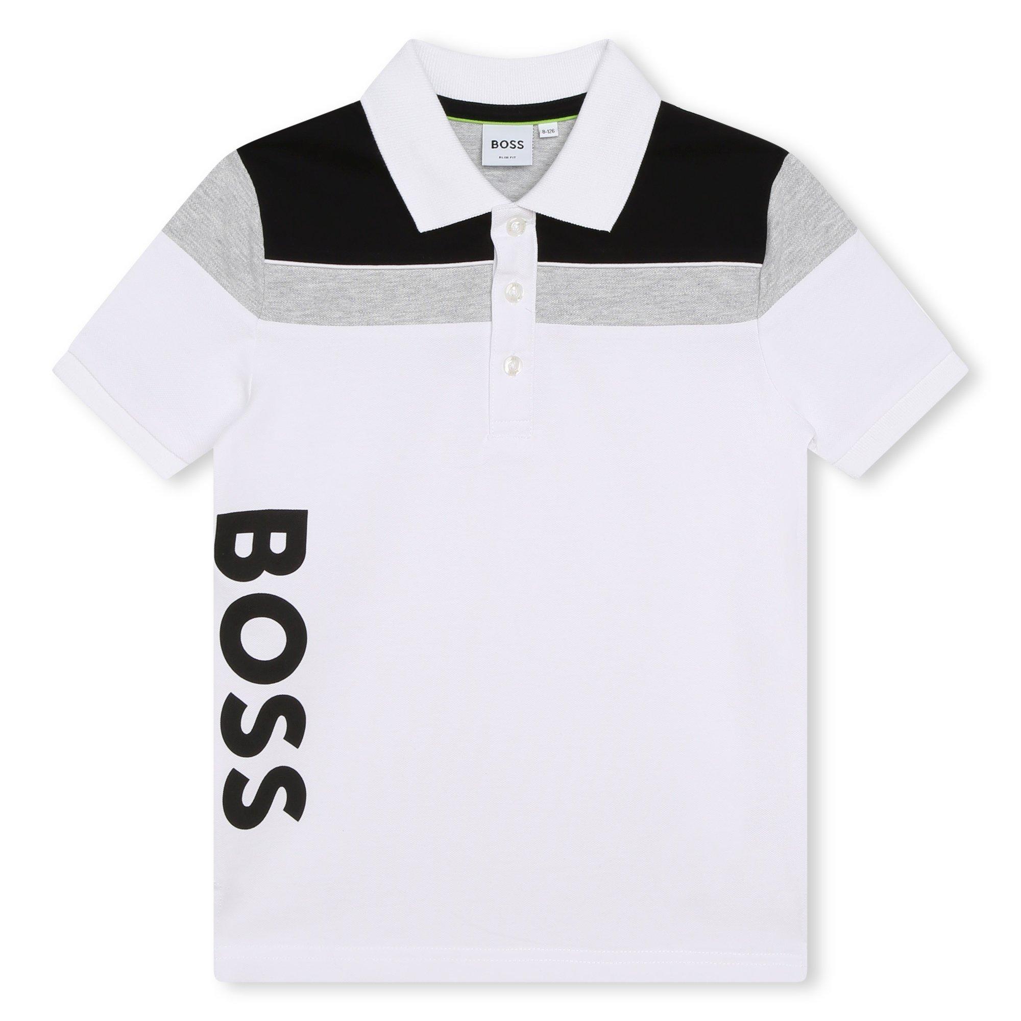 Boss Boss Large Logo Polo Shirt Juniors Short Sleeve Polos USC