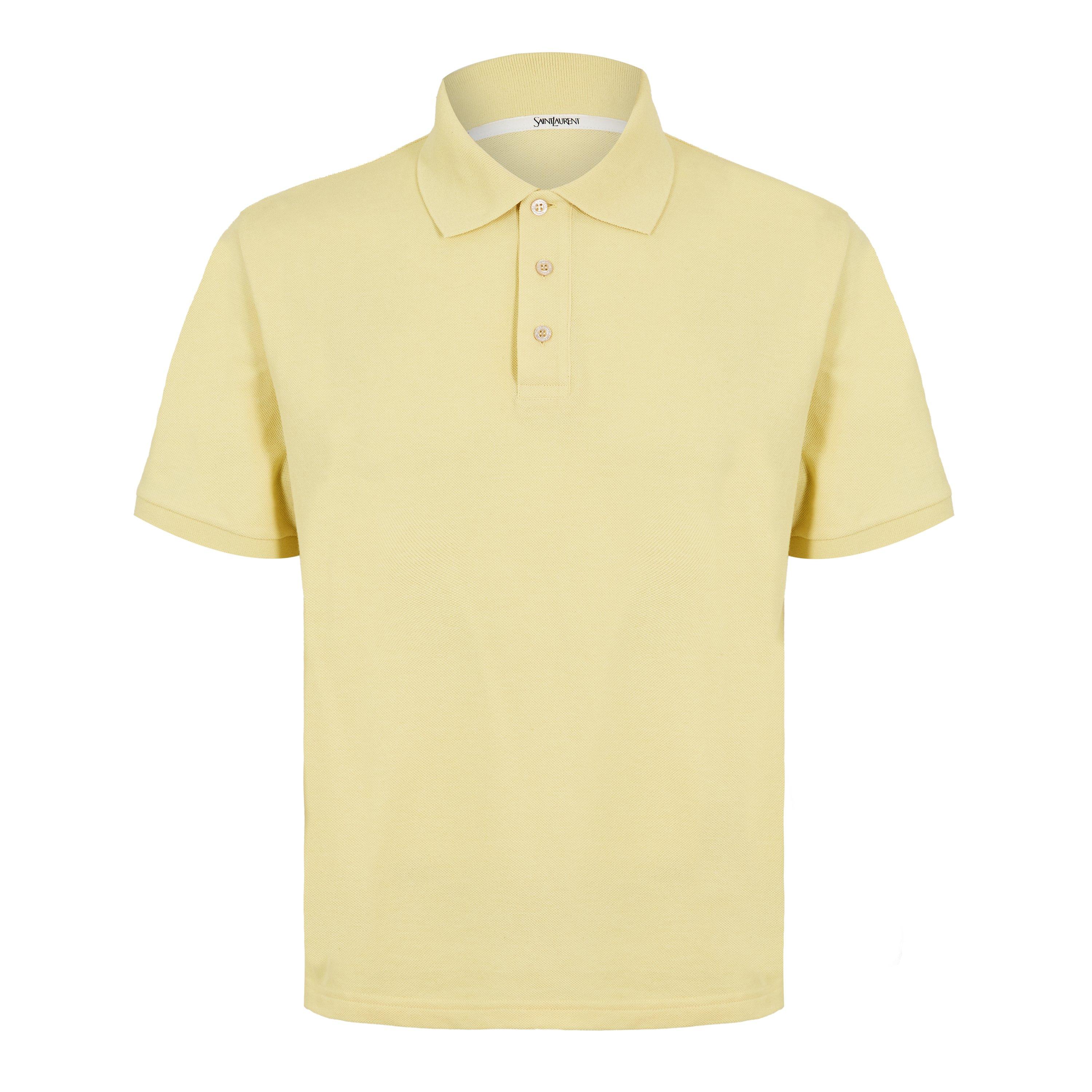 Saint Laurent Men's Cass Short Sleeve Polo Shirt - Yellow - XL