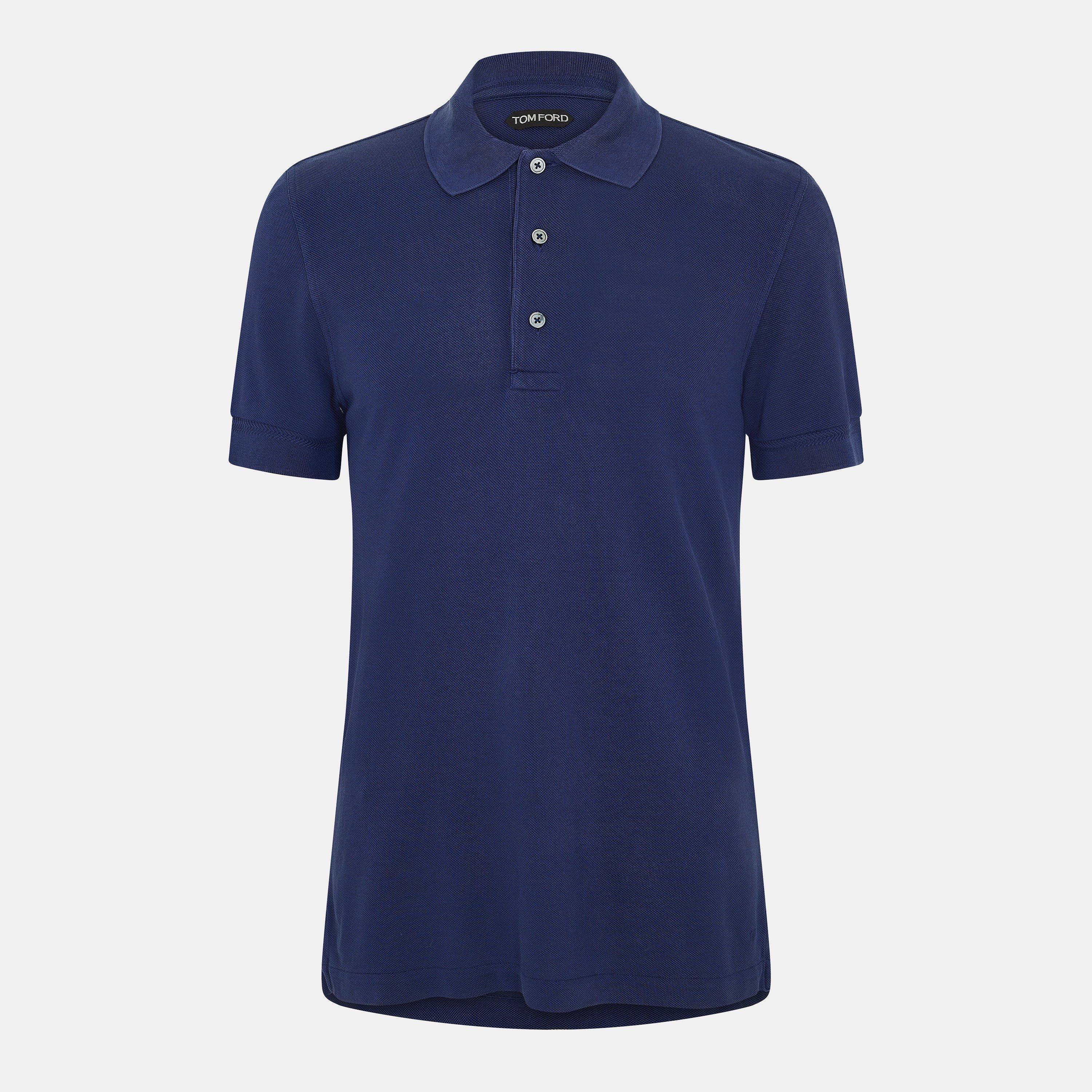 Bright Navy - Tom Ford - Men's Short Sleeve Polo Shirt - 1