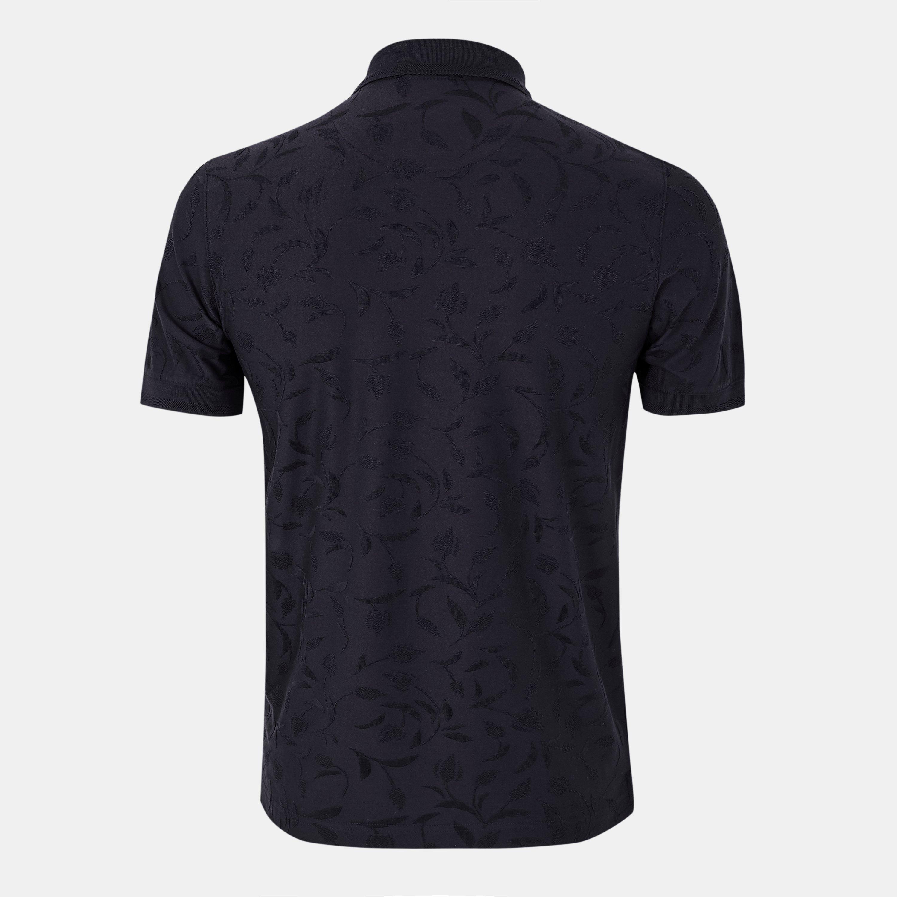Navy - Ted Baker - Men's Half-Zip Short-Sleeve Polo Shirt - 2
