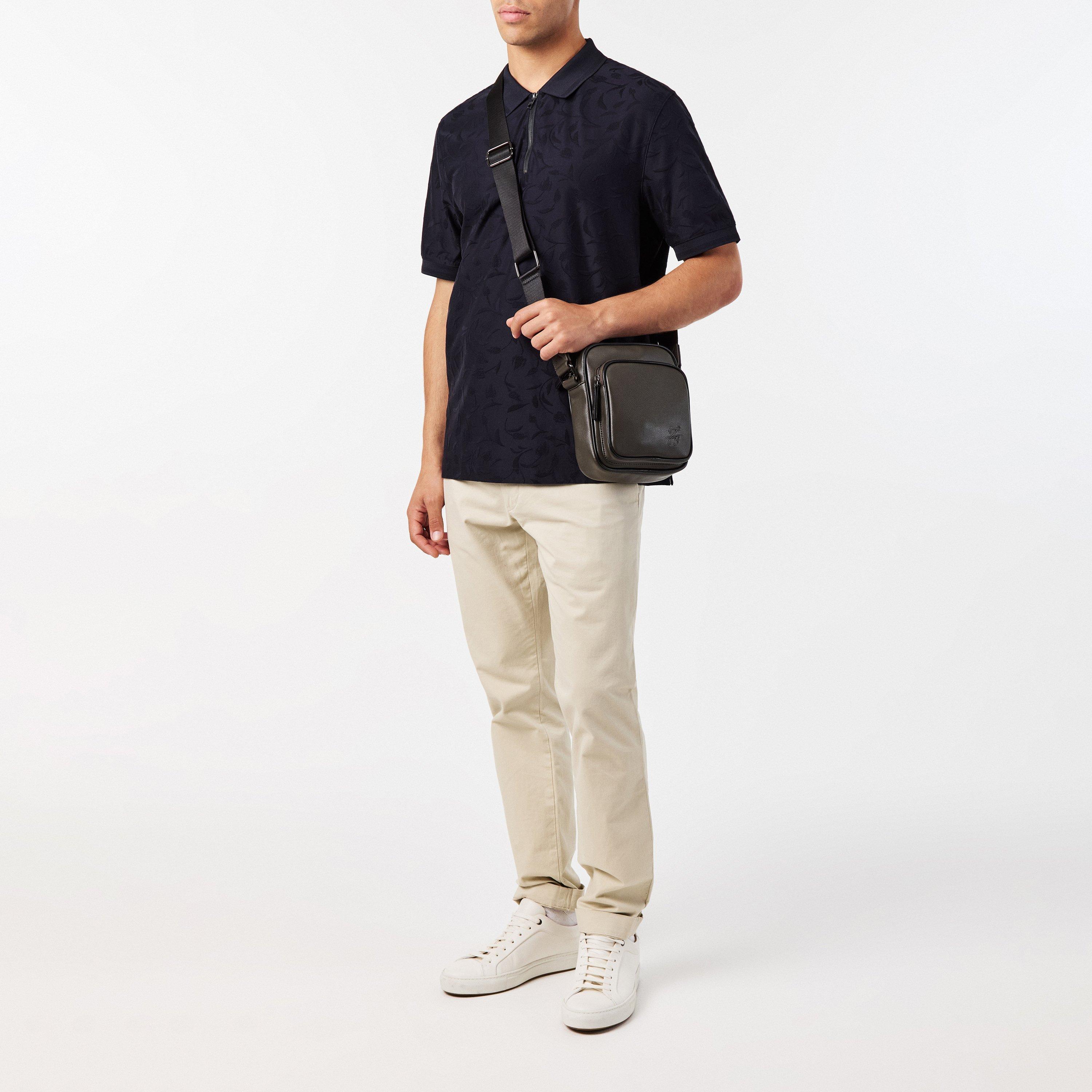 Navy - Ted Baker - Men's Half-Zip Short-Sleeve Polo Shirt - 6