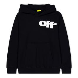 Off White Unisex Graphic Hoodie, Bold Wraparound Logo