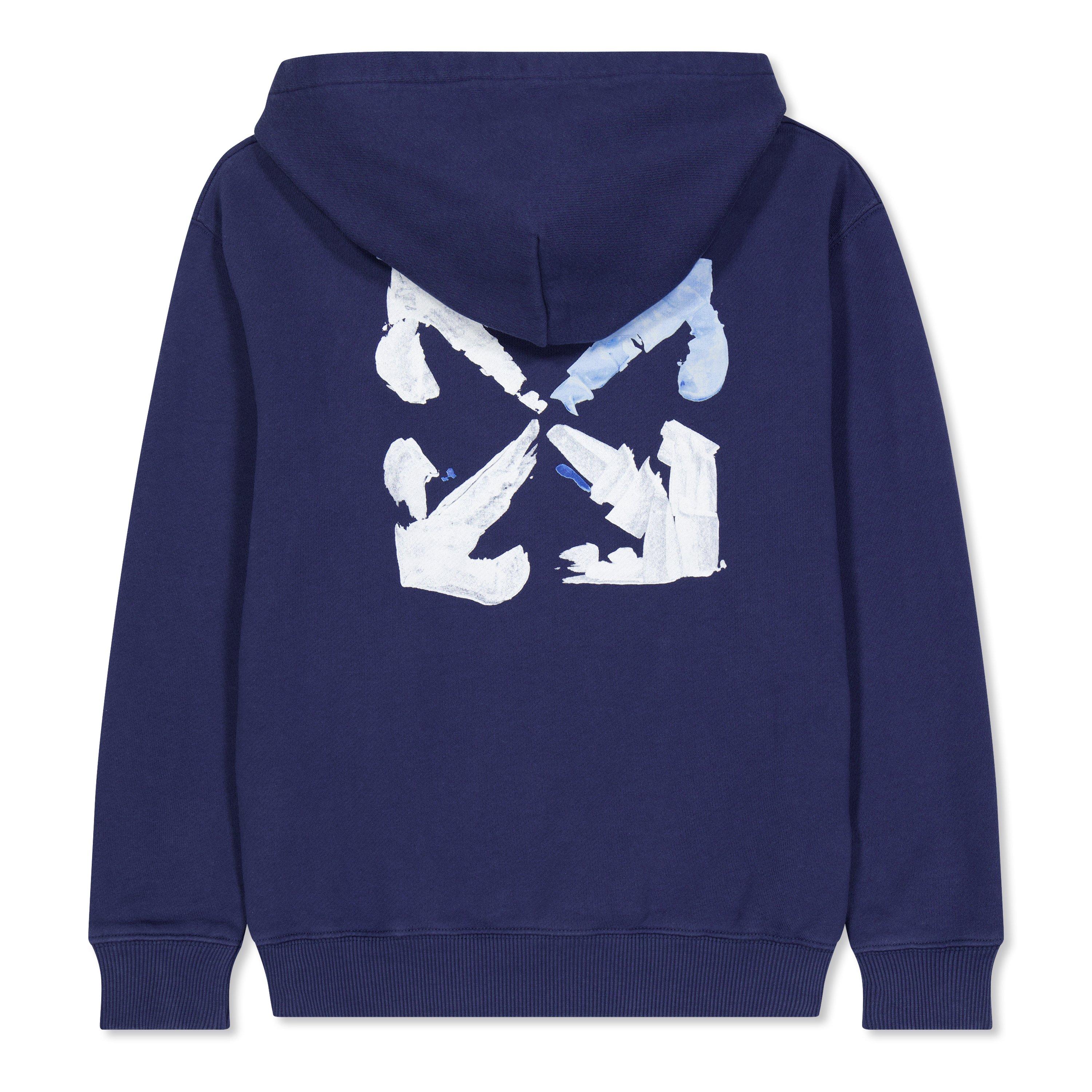 Navy 4601 - Off White - Unisex Logo Over The Head Hoodie - 2